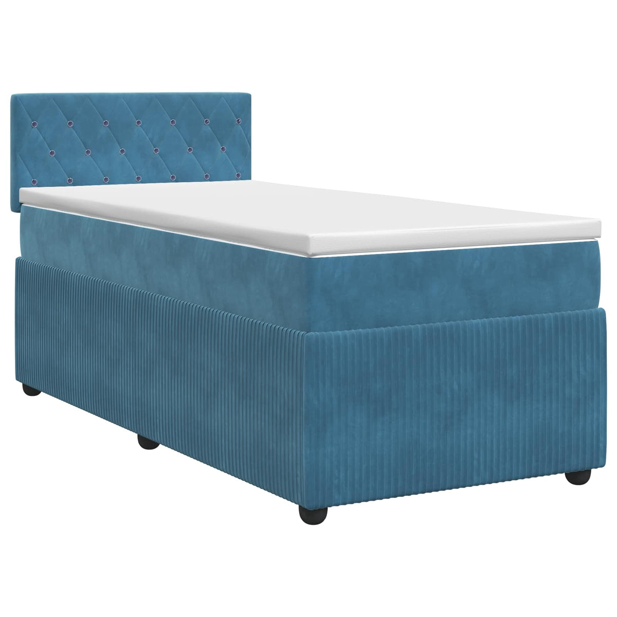 Boxspring krevet s madracem Tamno plava 100 x 200 cm Baršun