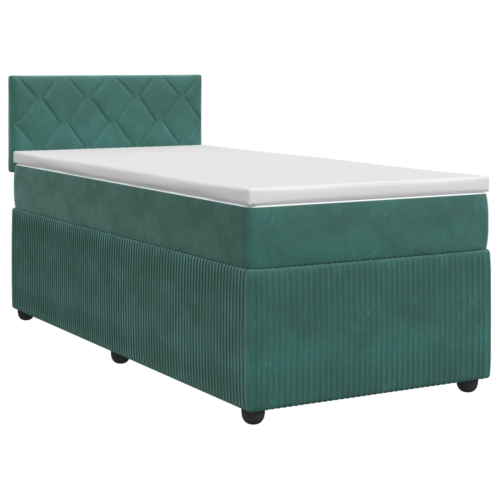 Boxspring krevet s madracem Tamnozelena 100 x 200 cm Baršun