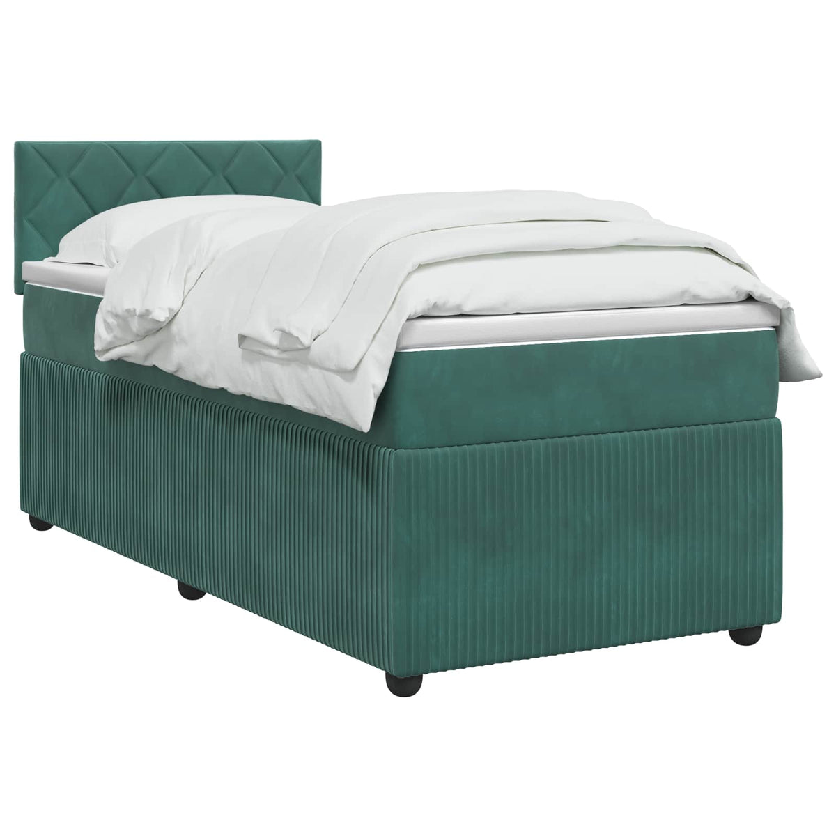 Boxspring krevet s madracem Tamnozelena 100 x 200 cm Baršun