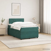 Boxspring krevet s madracem Tamnozelena 120 x 190 cm Baršun