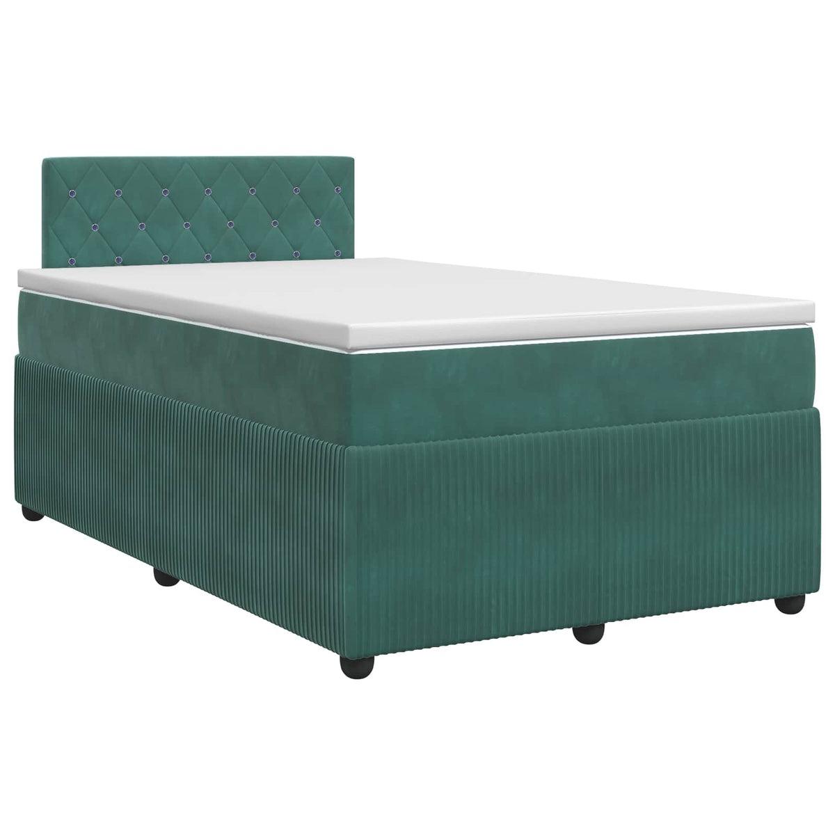 Boxspring krevet s madracem Tamnozelena 120 x 190 cm Baršun