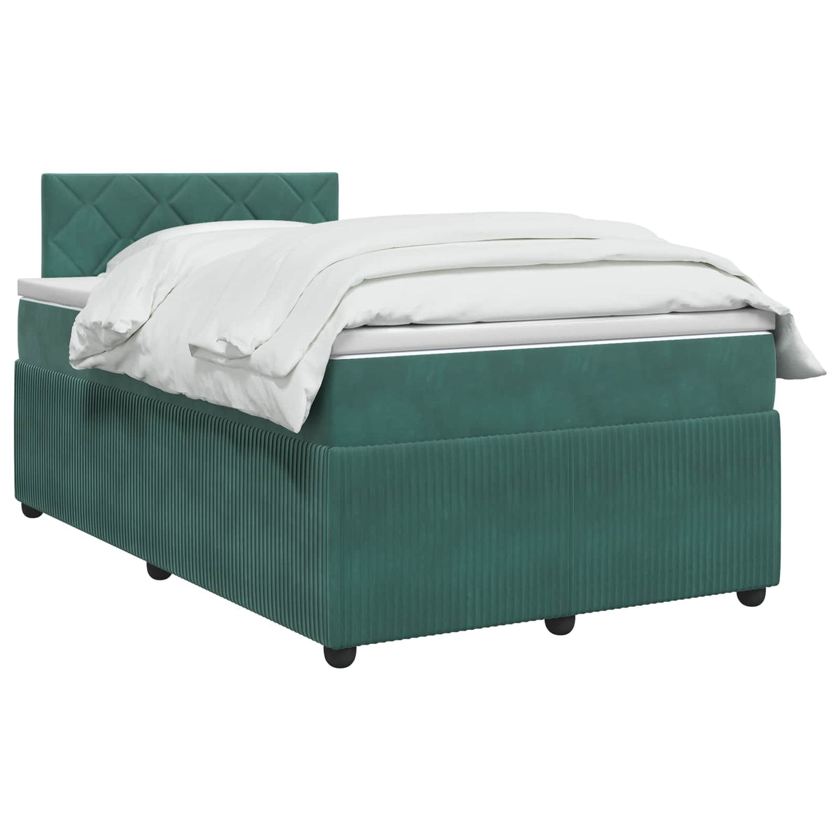 Boxspring krevet s madracem Tamnozelena 120 x 190 cm Baršun