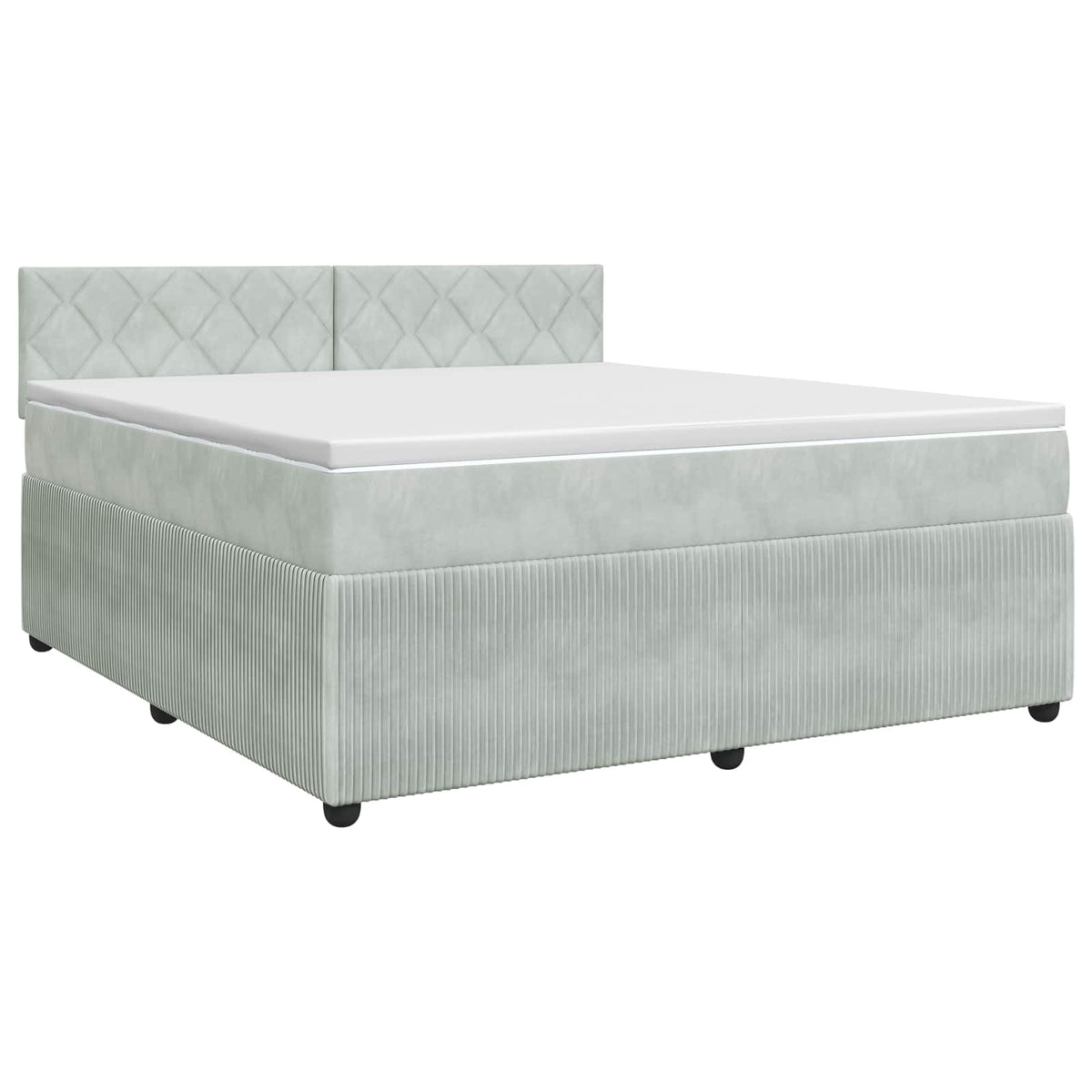 Boxspring krevet s madracem Svjetlosiva 140 x 190 cm Baršun