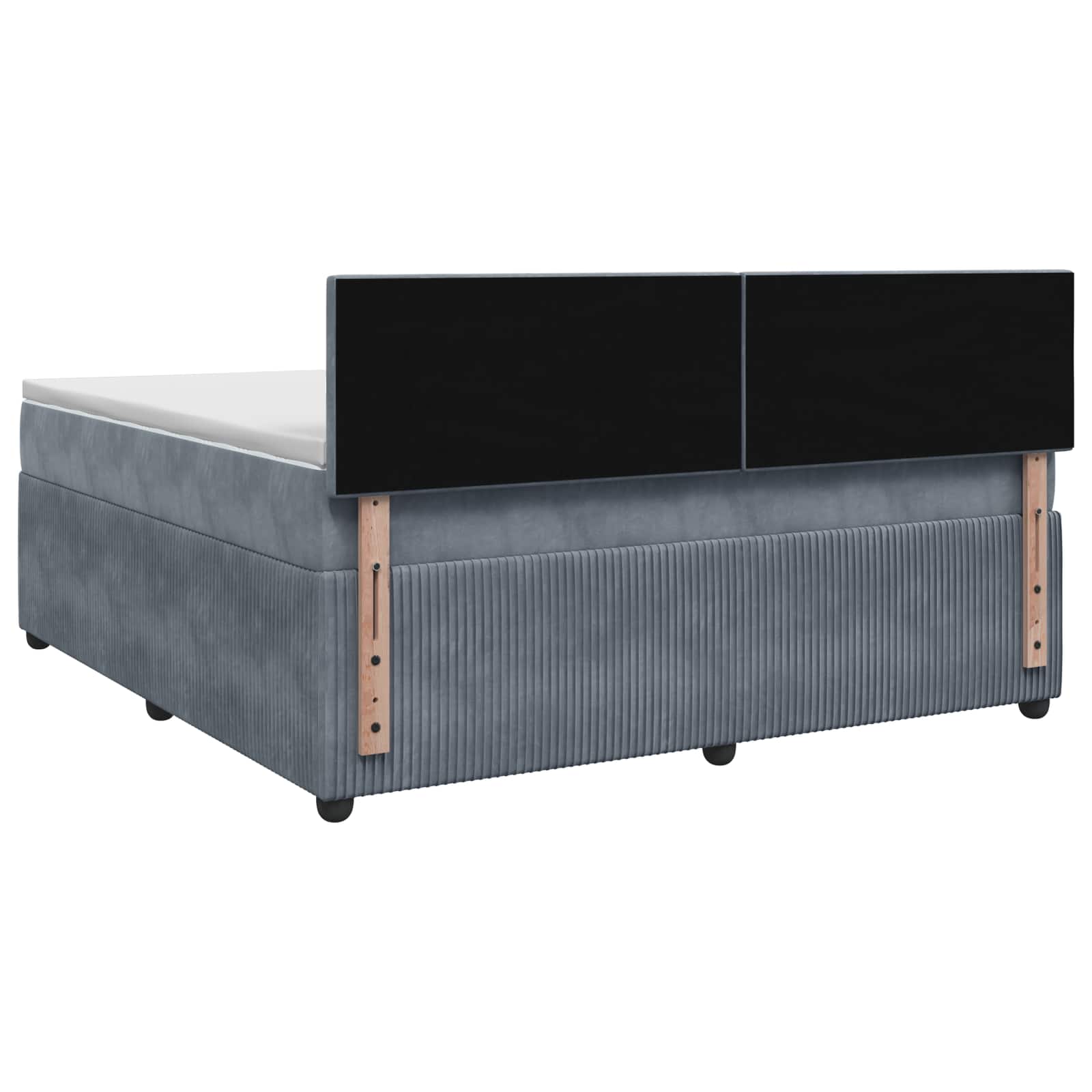 Boxspring krevet s madracem Tamnosiva 140 x 200 cm Baršun