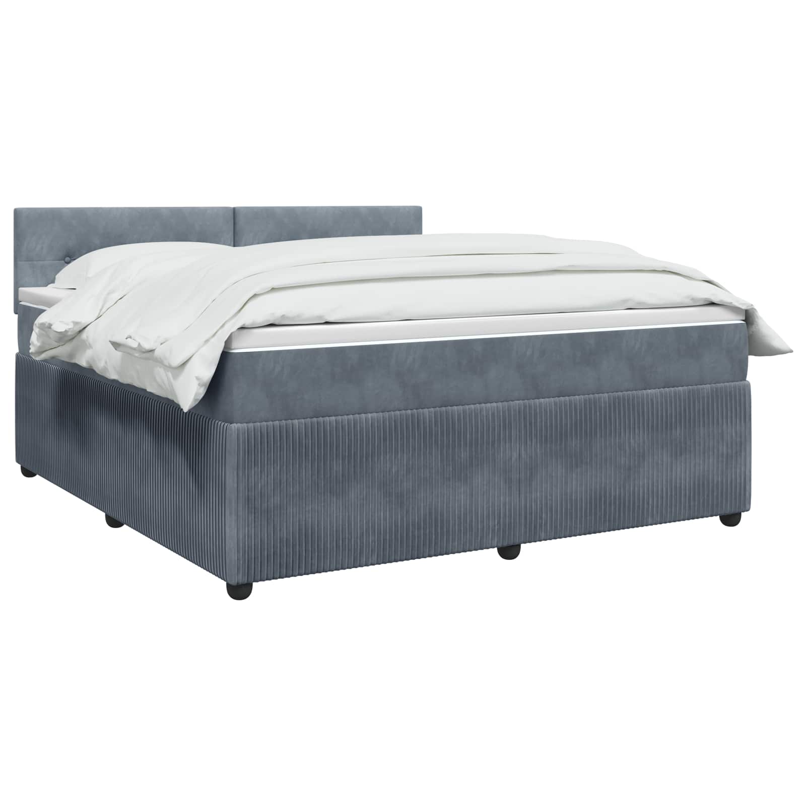 Boxspring krevet s madracem Tamnosiva 140 x 200 cm Baršun