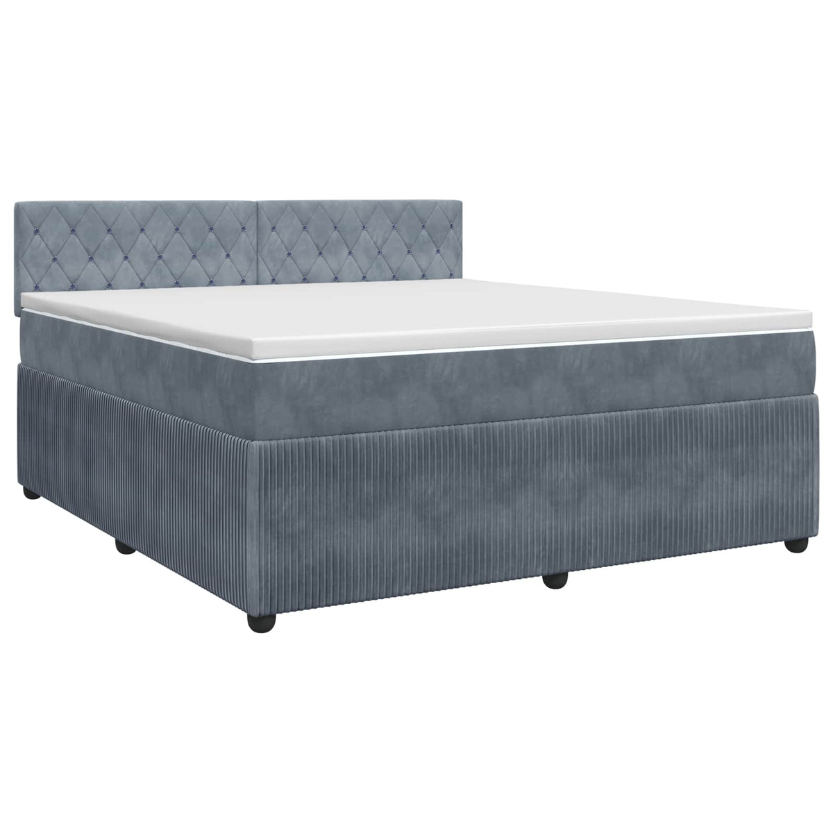 Boxspring krevet s madracem Tamnosiva 180 x 200 cm Baršun