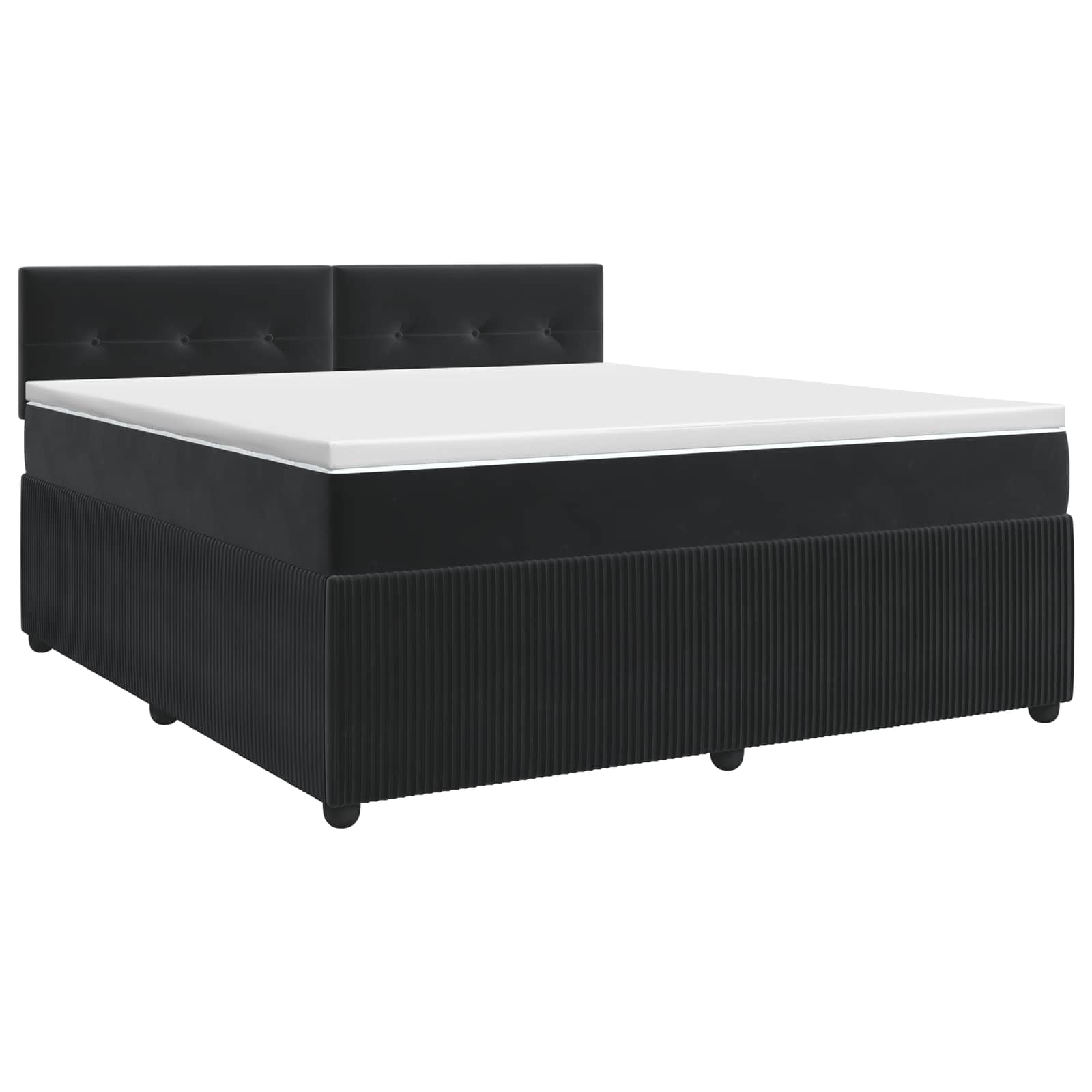 Boxspring krevet s madracem Crna 180 x 200 cm Baršun
