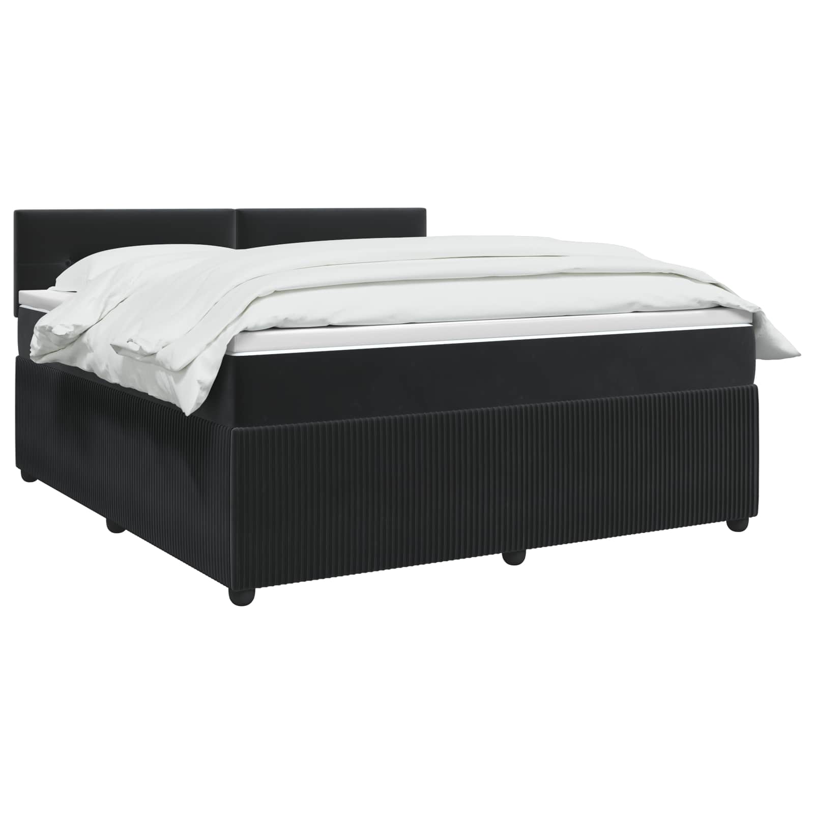 Boxspring krevet s madracem Crna 180 x 200 cm Baršun
