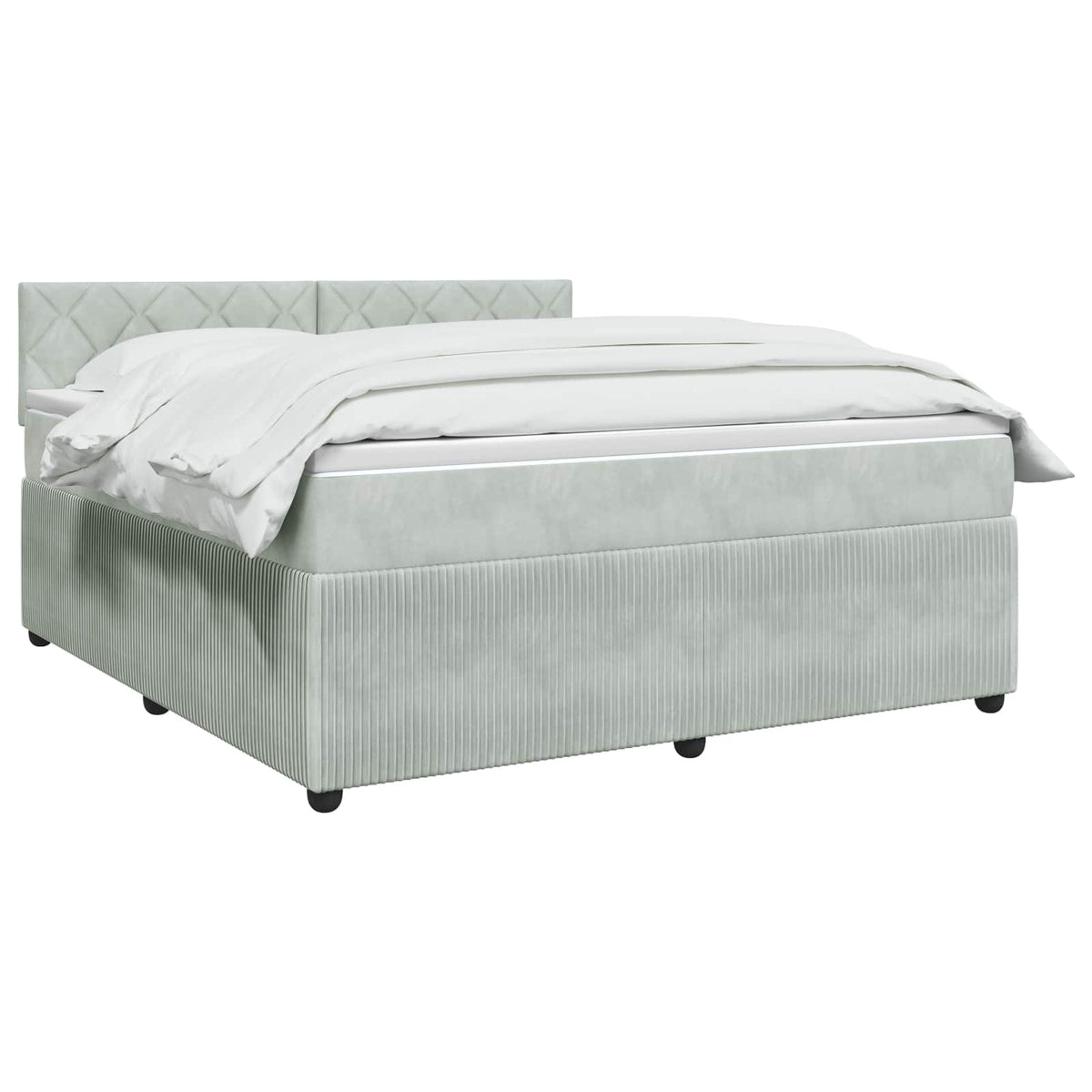 Boxspring krevet s madracem Svjetlosiva 180 x 200 cm Baršun