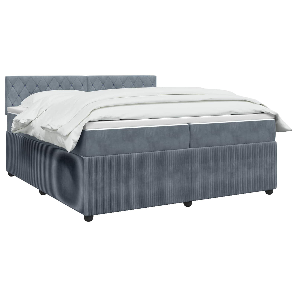 Boxspring krevet s madracem Tamnosiva 200 x 200 cm Baršun