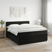 Boxspring krevet s madracem Crna 200 x 200 cm Baršun