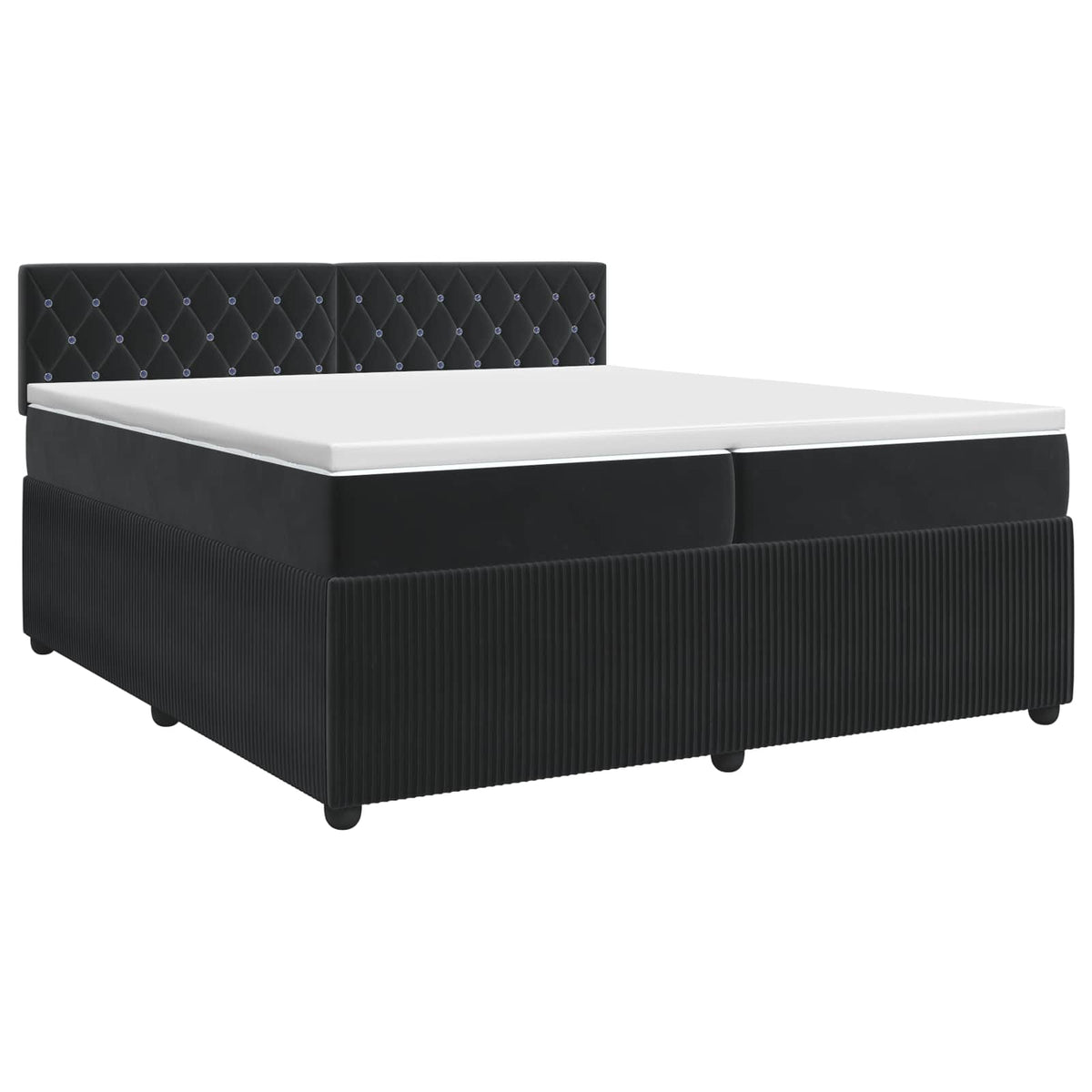 Boxspring krevet s madracem Crna 200 x 200 cm Baršun