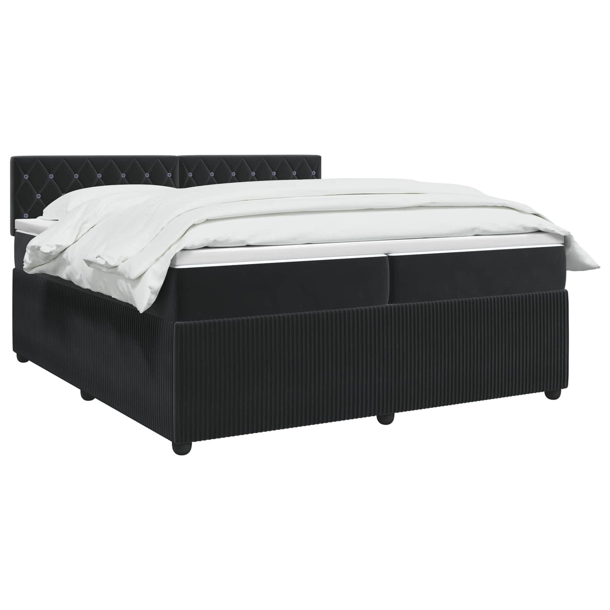 Boxspring krevet s madracem Crna 200 x 200 cm Baršun