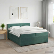 Boxspring krevet s madracem Tamnozelena 200 x 200 cm Baršun