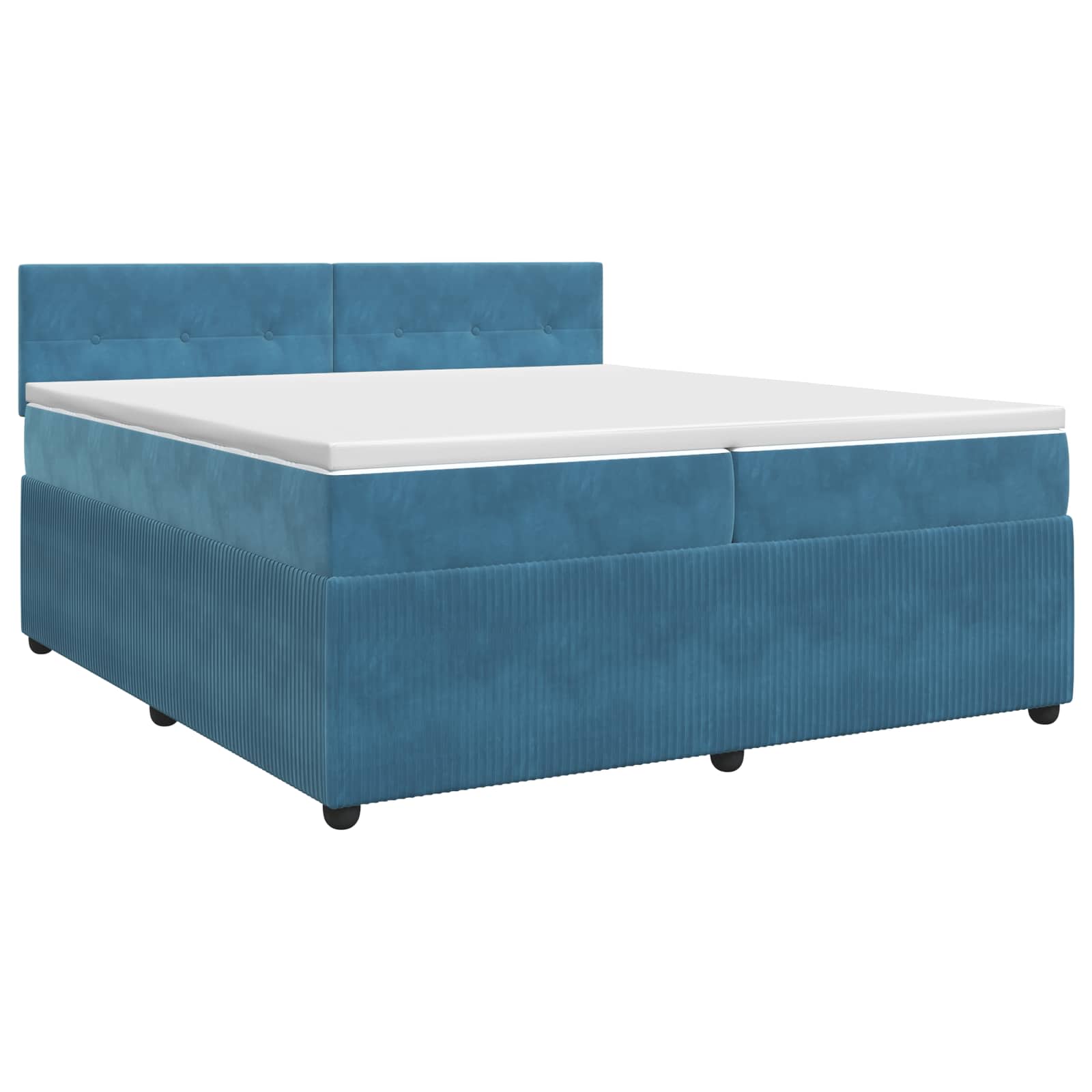 Boxspring krevet s madracem Tamno plava 200 x 200 cm Baršun