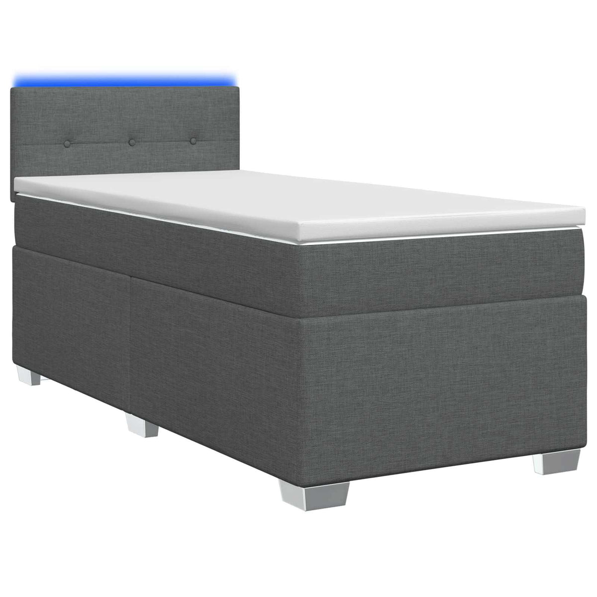 Krevet s box springom, madracem i LED-om Tamnosiva 80 x 200 cm