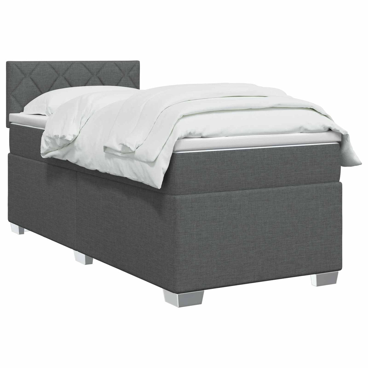 Krevet s box springom, madracem i LED-om Tamnosiva 80 x 200 cm