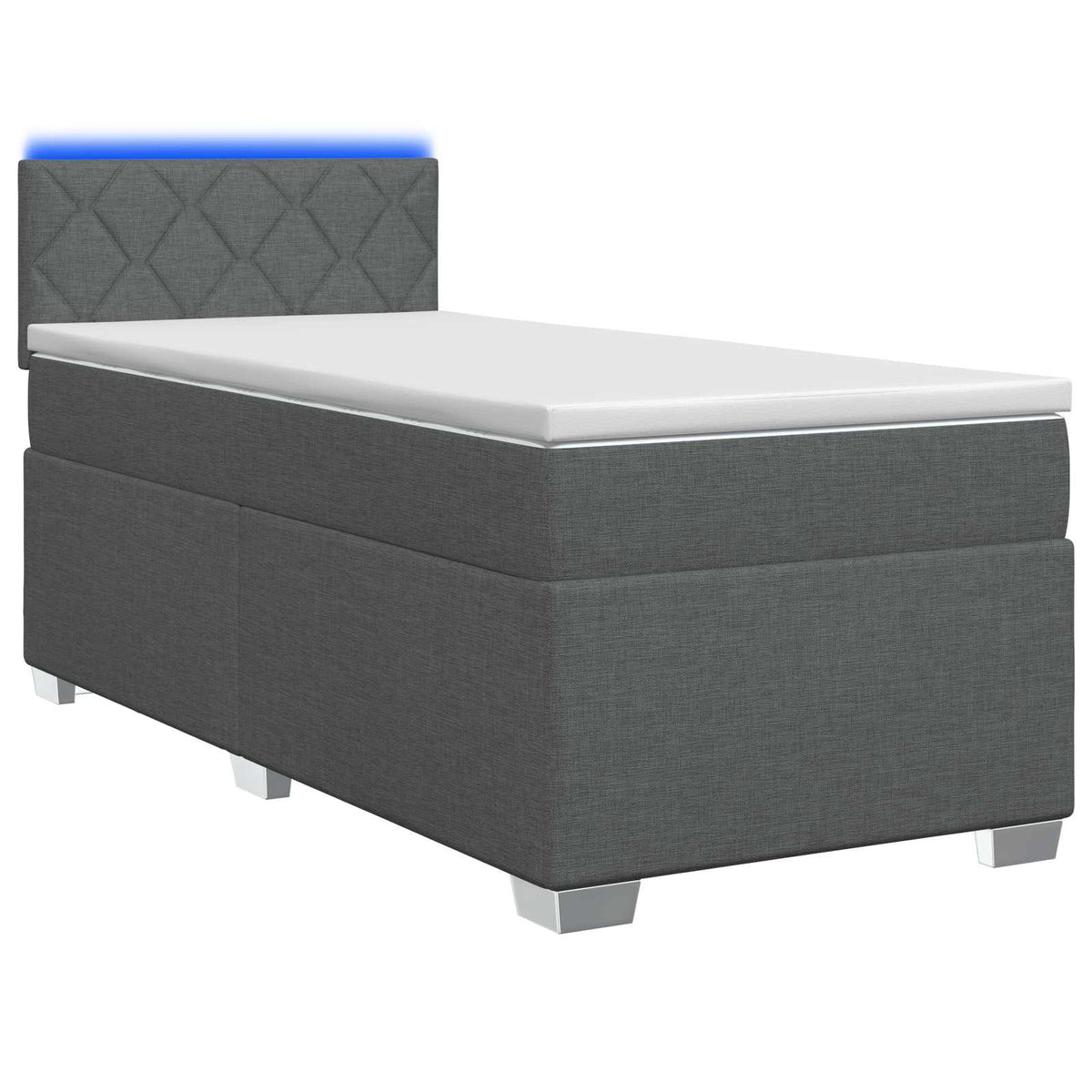 Krevet s box springom, madracem i LED-om Tamnosiva 90 x 190 cm