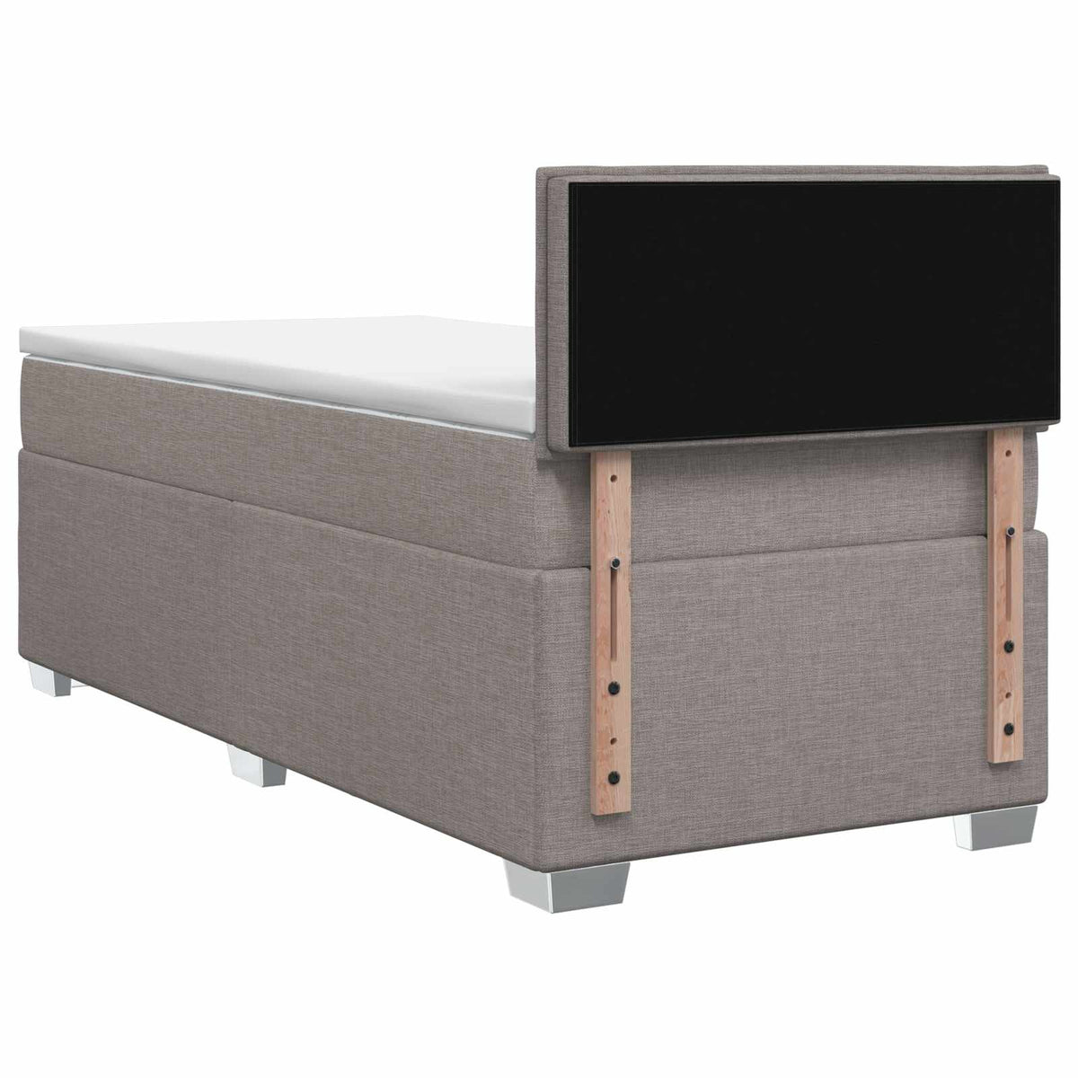 Krevet s box springom, madracem i LED-om Sivosmeđa 90 x 190 cm