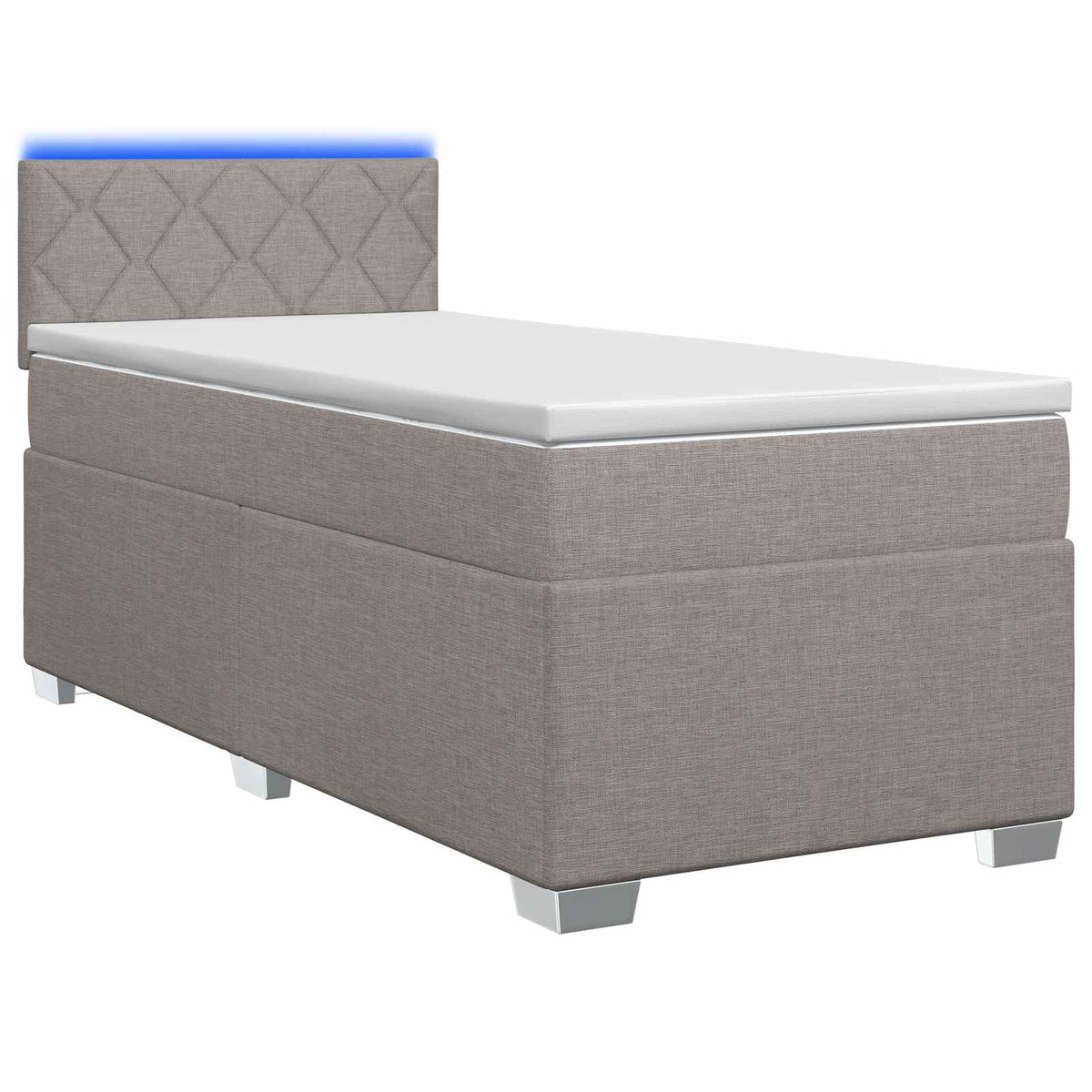 Krevet s box springom, madracem i LED-om Sivosmeđa 90 x 200 cm