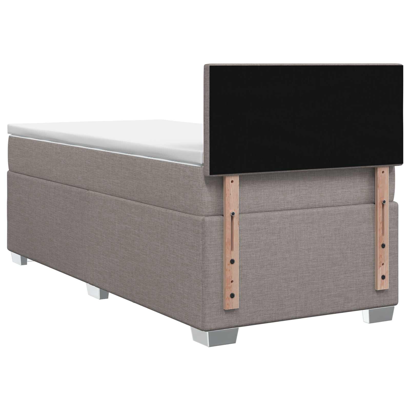 Krevet s box springom, madracem i LED-om Sivosmeđa 100 x 200 cm