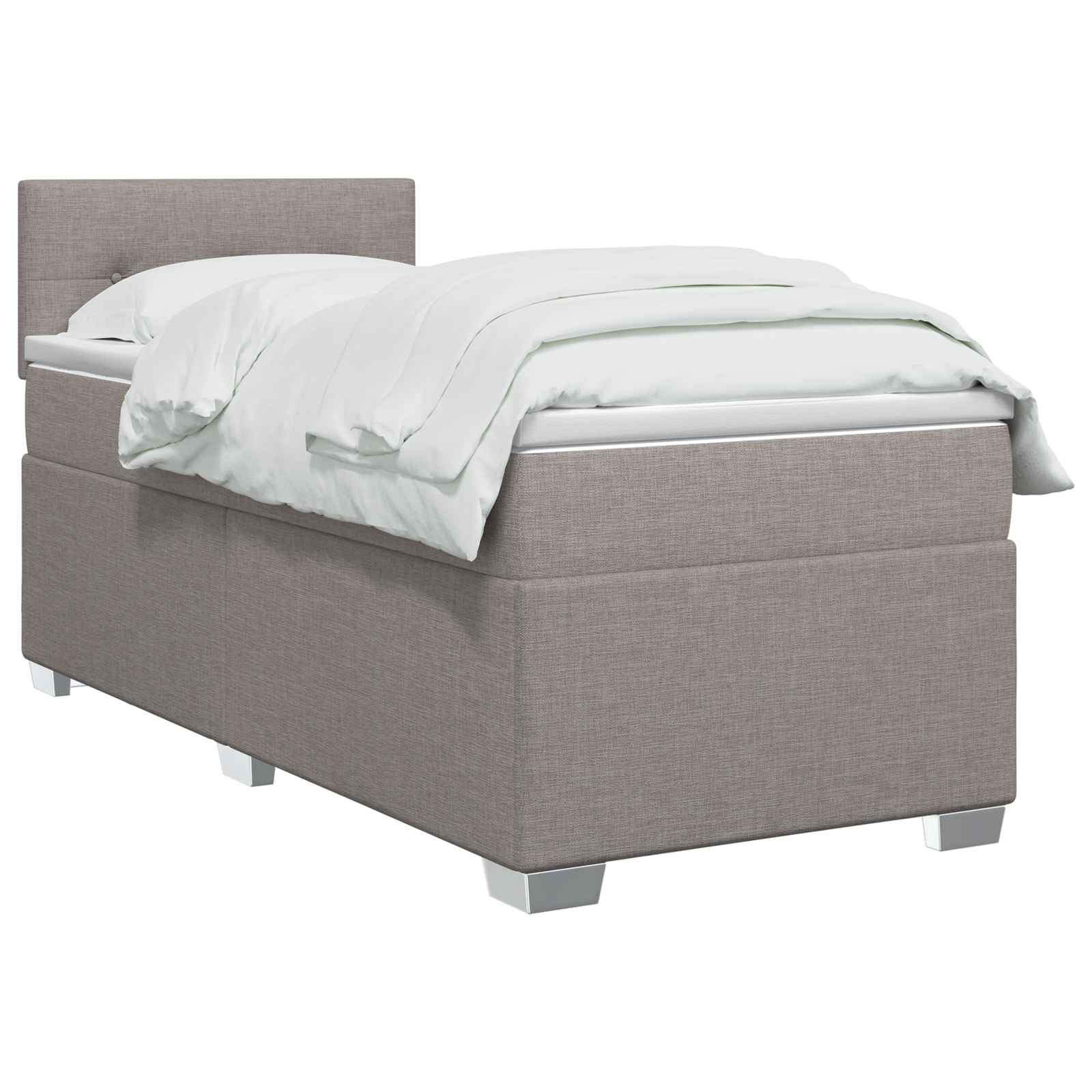 Krevet s box springom, madracem i LED-om Sivosmeđa 100 x 200 cm