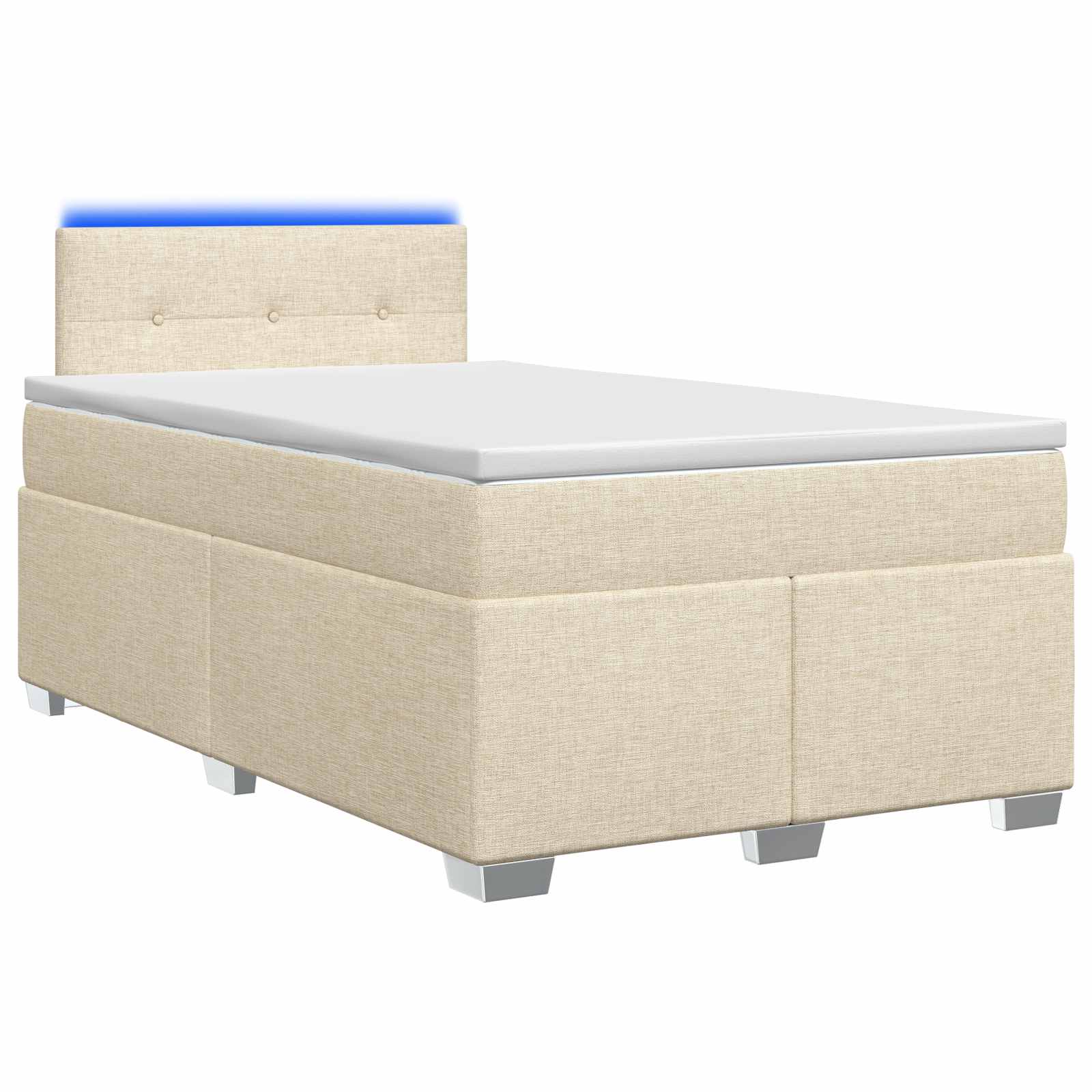 Krevet s box springom, madracem i LED-om Krem 120 x 190 cm