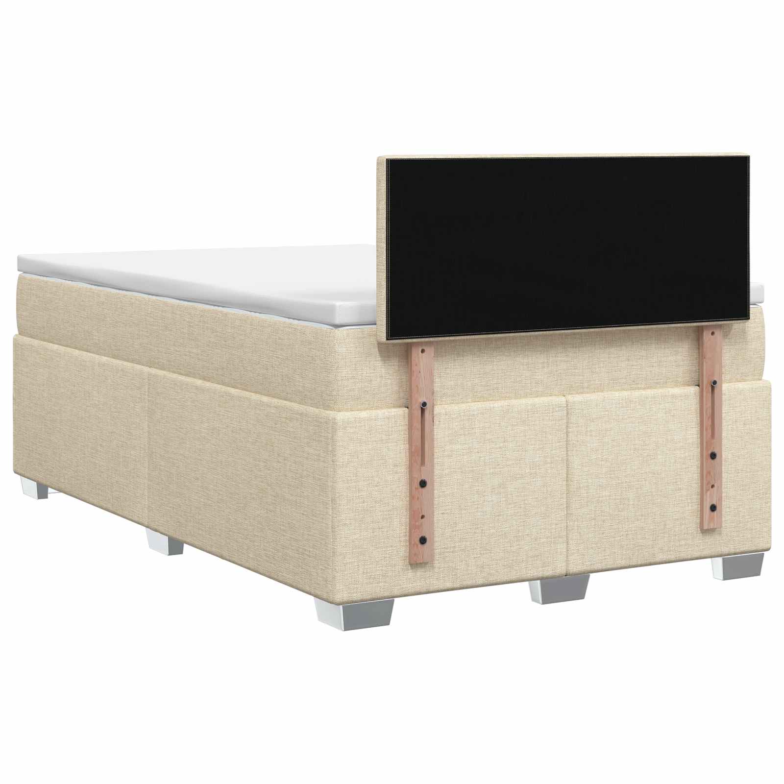 Krevet s box springom, madracem i LED-om Krem 120 x 190 cm