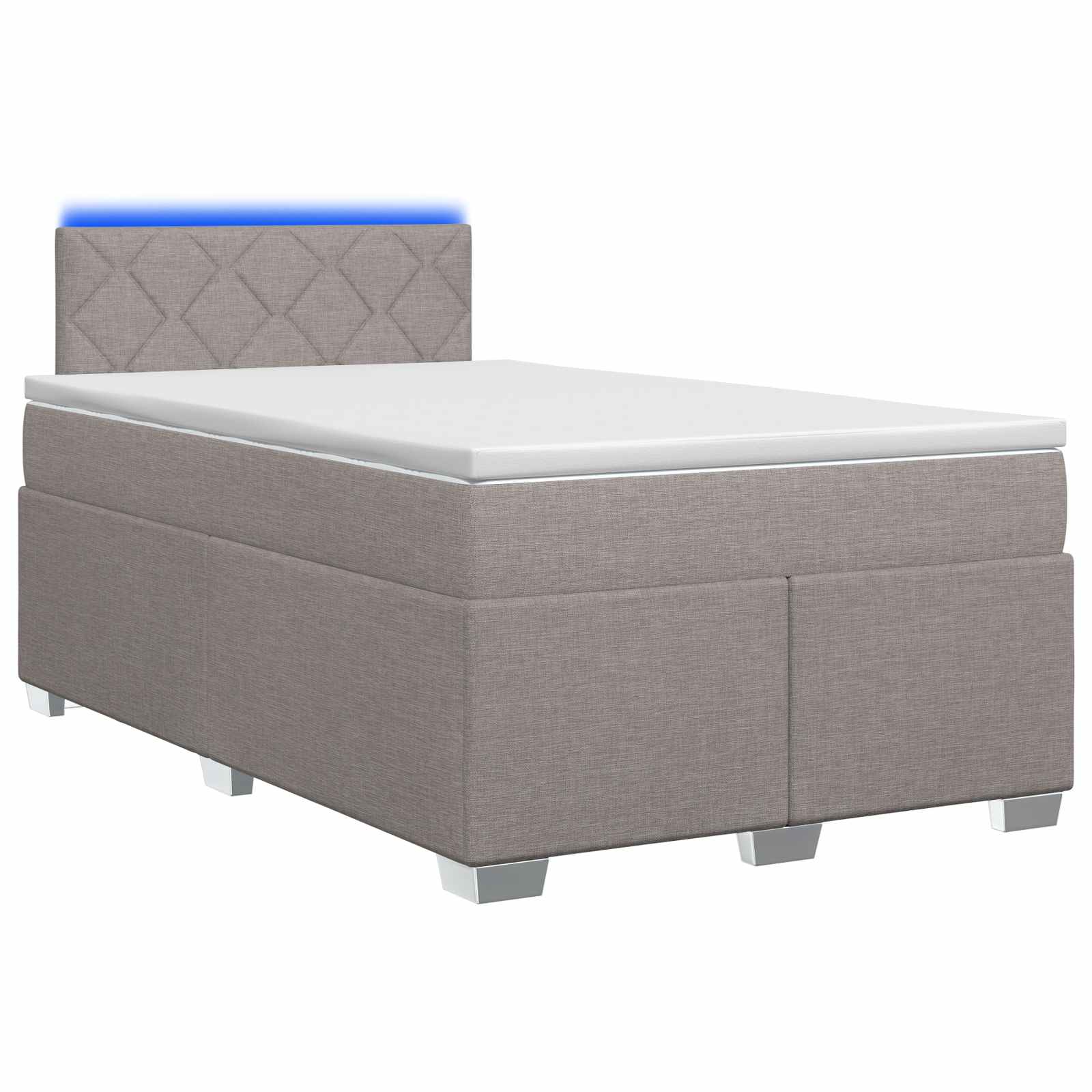 Krevet s box springom, madracem i LED-om Sivosmeđa 120 x 190 cm