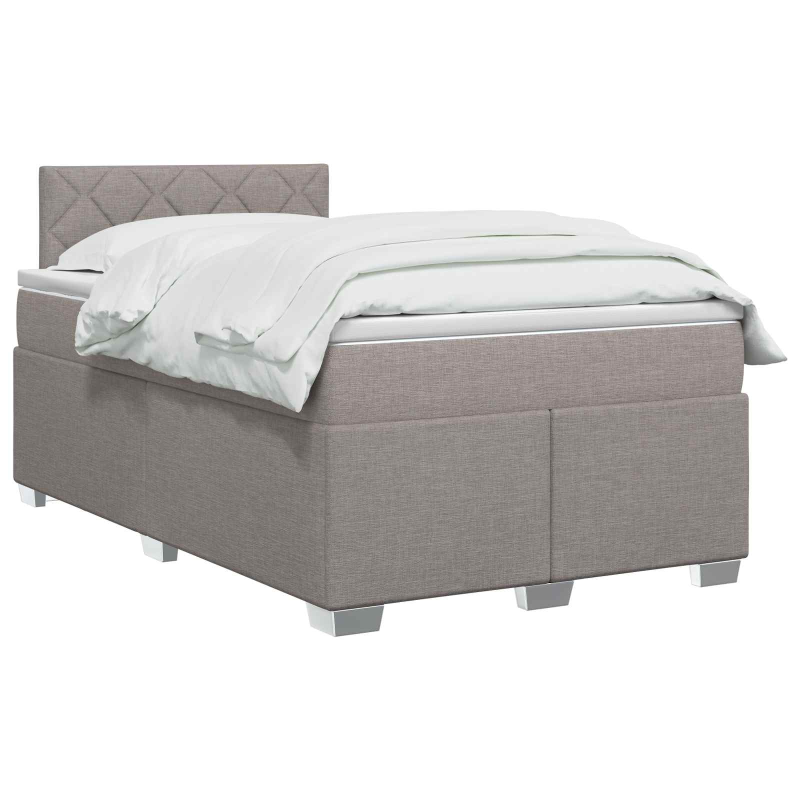 Krevet s box springom, madracem i LED-om Sivosmeđa 120 x 190 cm