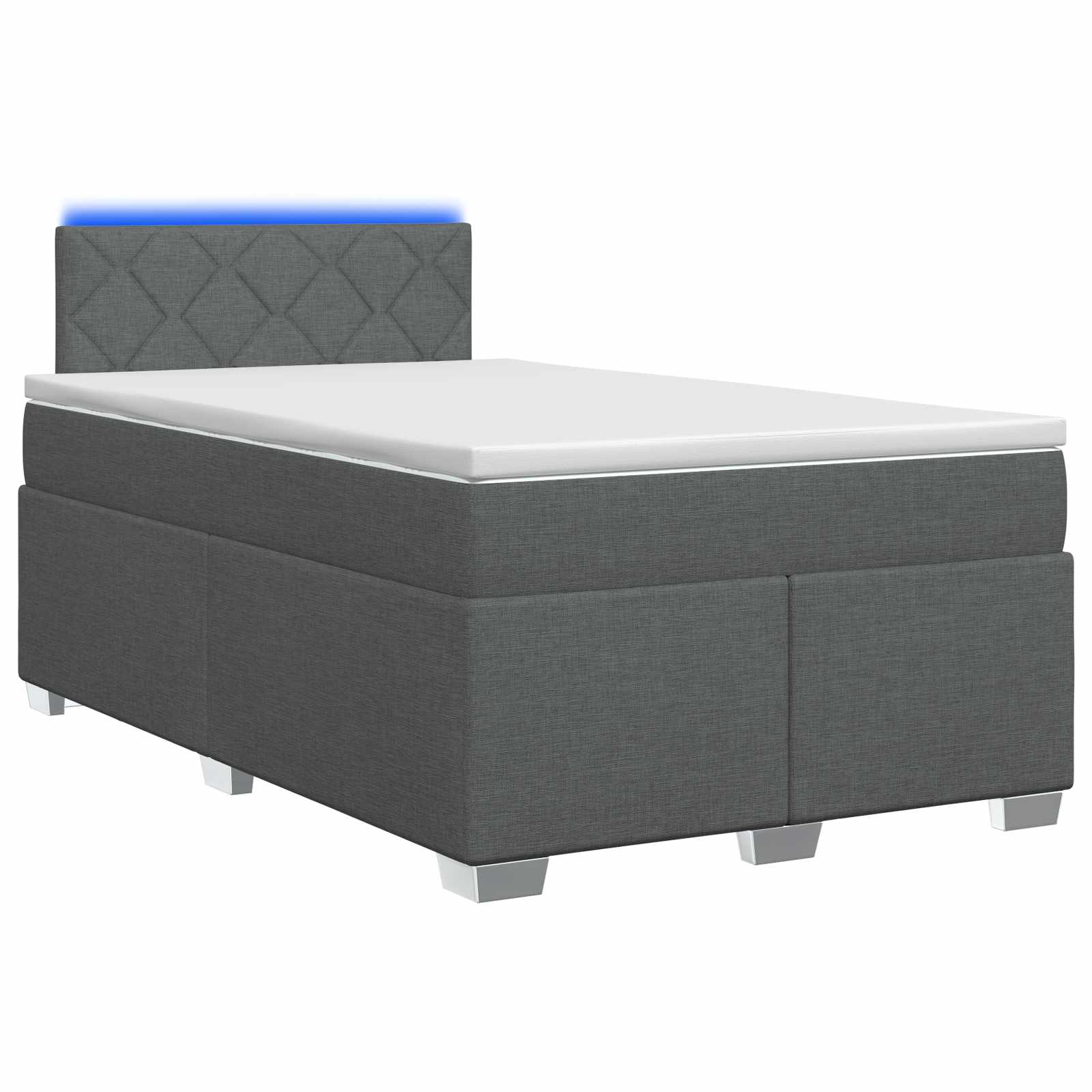 Krevet s box springom, madracem i LED-om Tamnosiva 120 x 200 cm