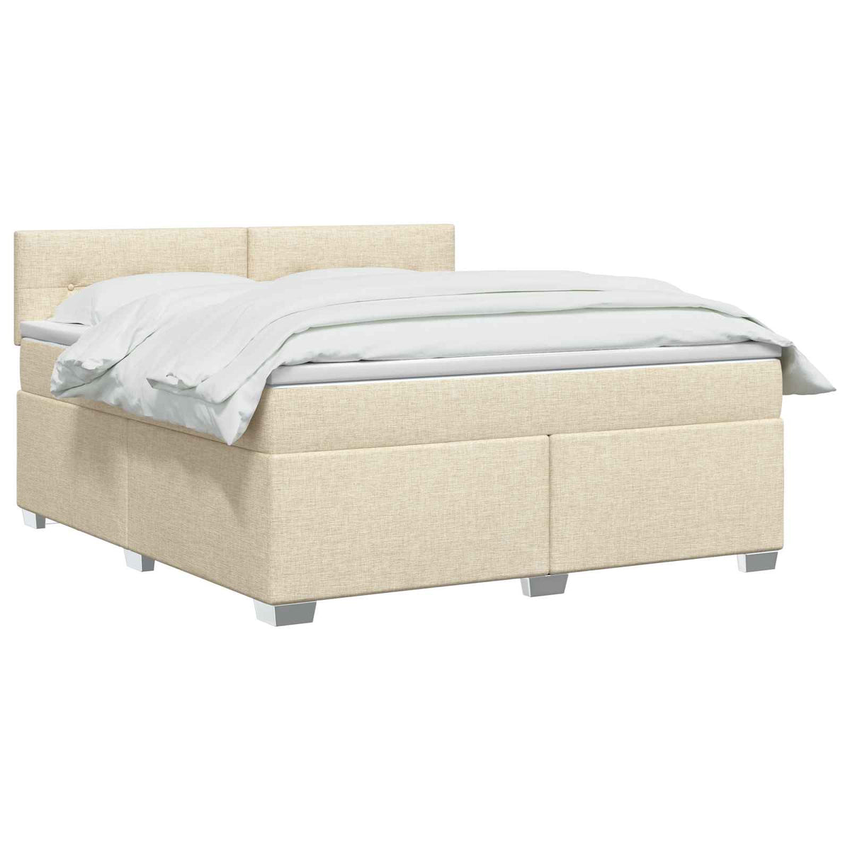 Krevet s box springom, madracem i LED-om Krem 140 x 190 cm