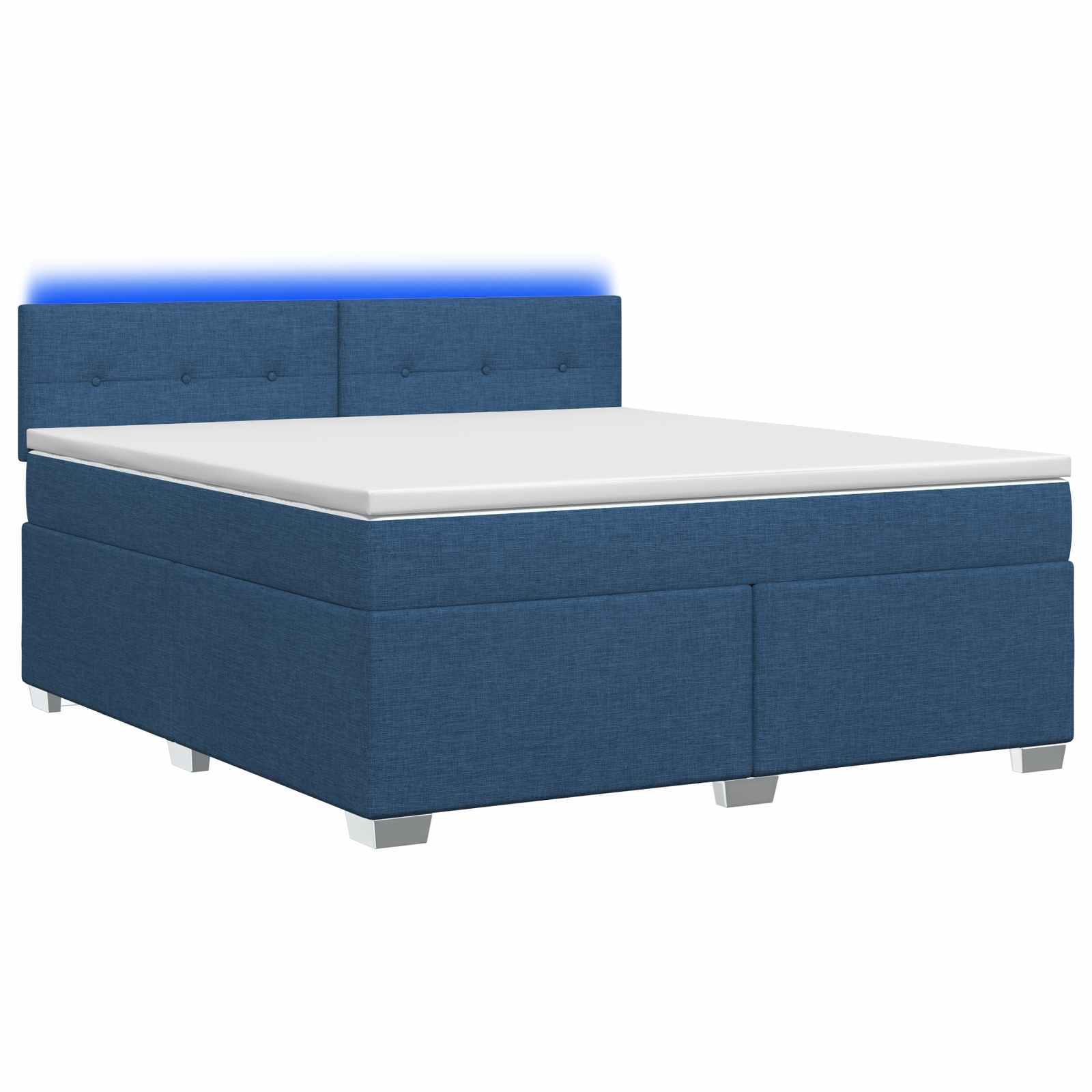 Krevet s box springom, madracem i LED-om Plava 140 x 200 cm