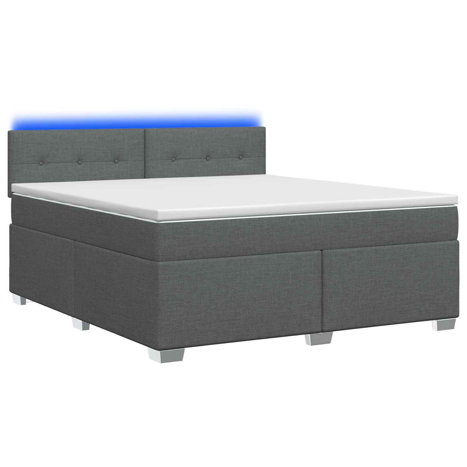Krevet s box springom, madracem i LED-om Tamnosiva 160 x 200 cm