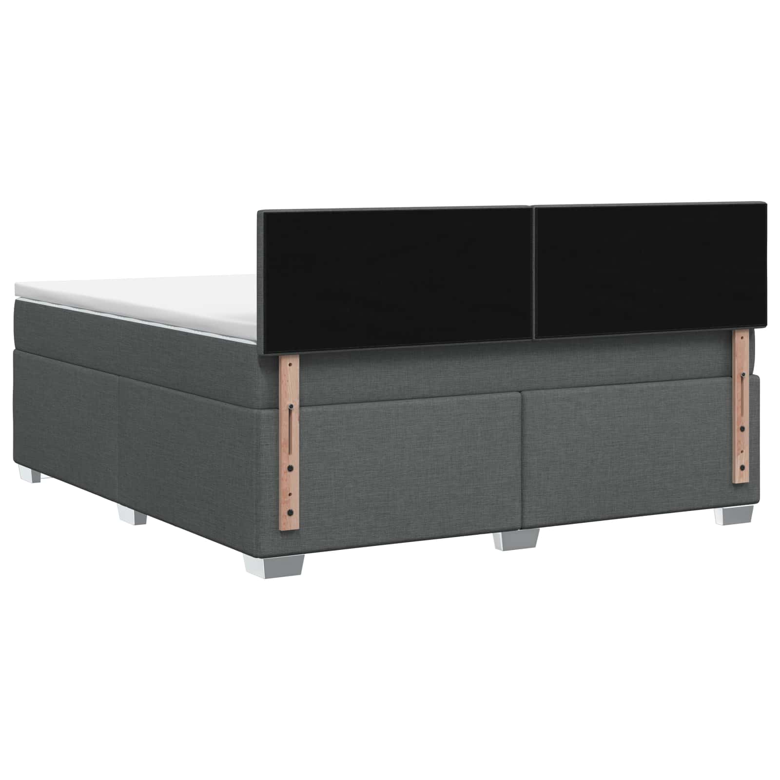 Krevet s box springom, madracem i LED-om Tamnosiva 160 x 200 cm