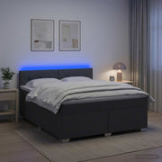 Krevet s box springom, madracem i LED-om Tamnosiva 160 x 200 cm