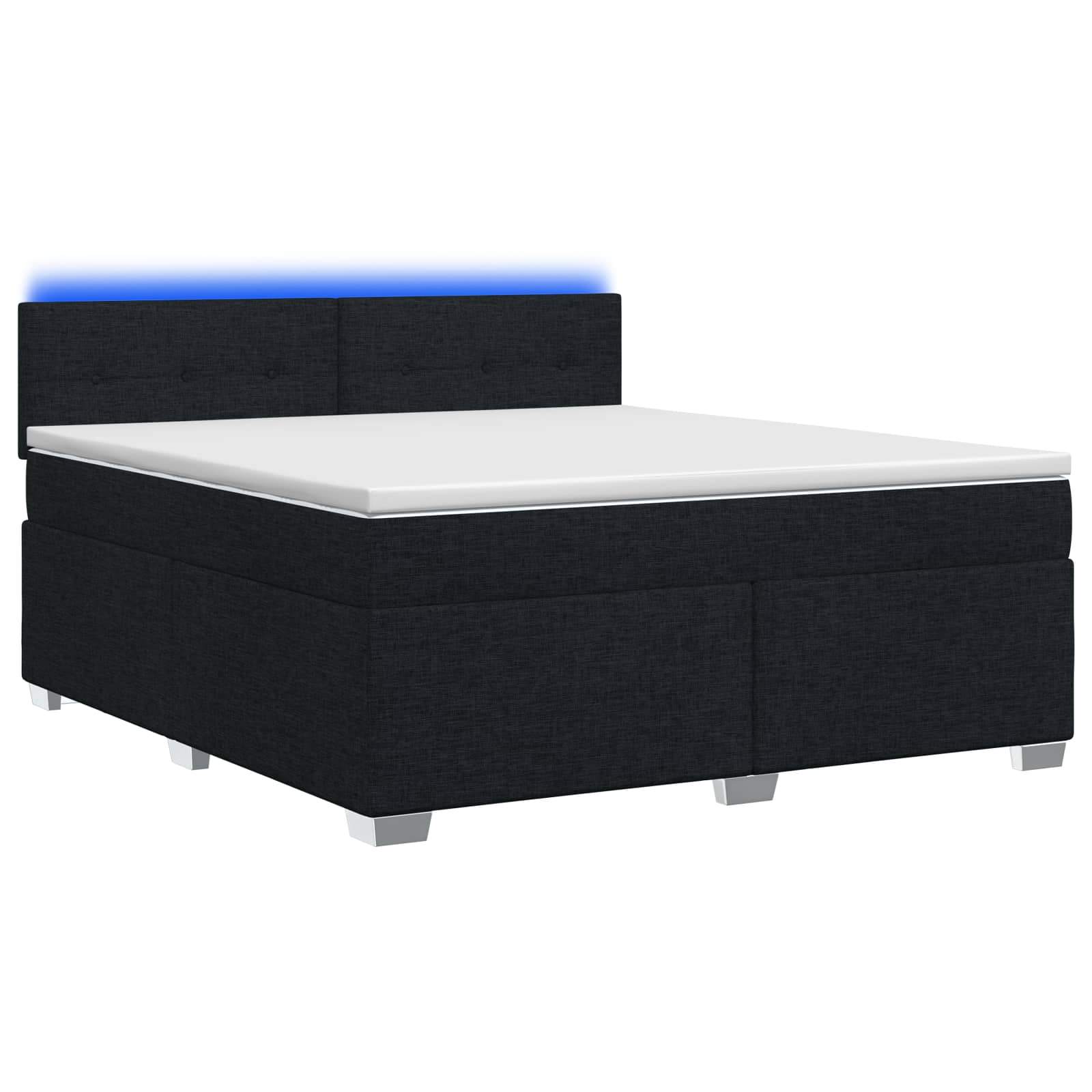 Krevet s box springom, madracem i LED-om Crna 180 x 200 cm