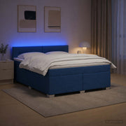 Krevet s box springom, madracem i LED-om Plava 140 x 200 cm
