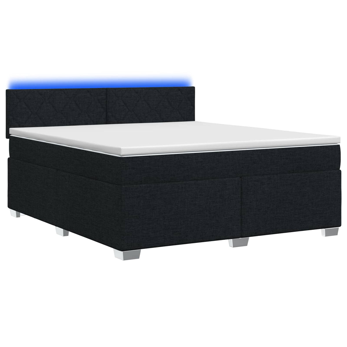 Krevet s box springom, madracem i LED-om Crna 180 x 200 cm