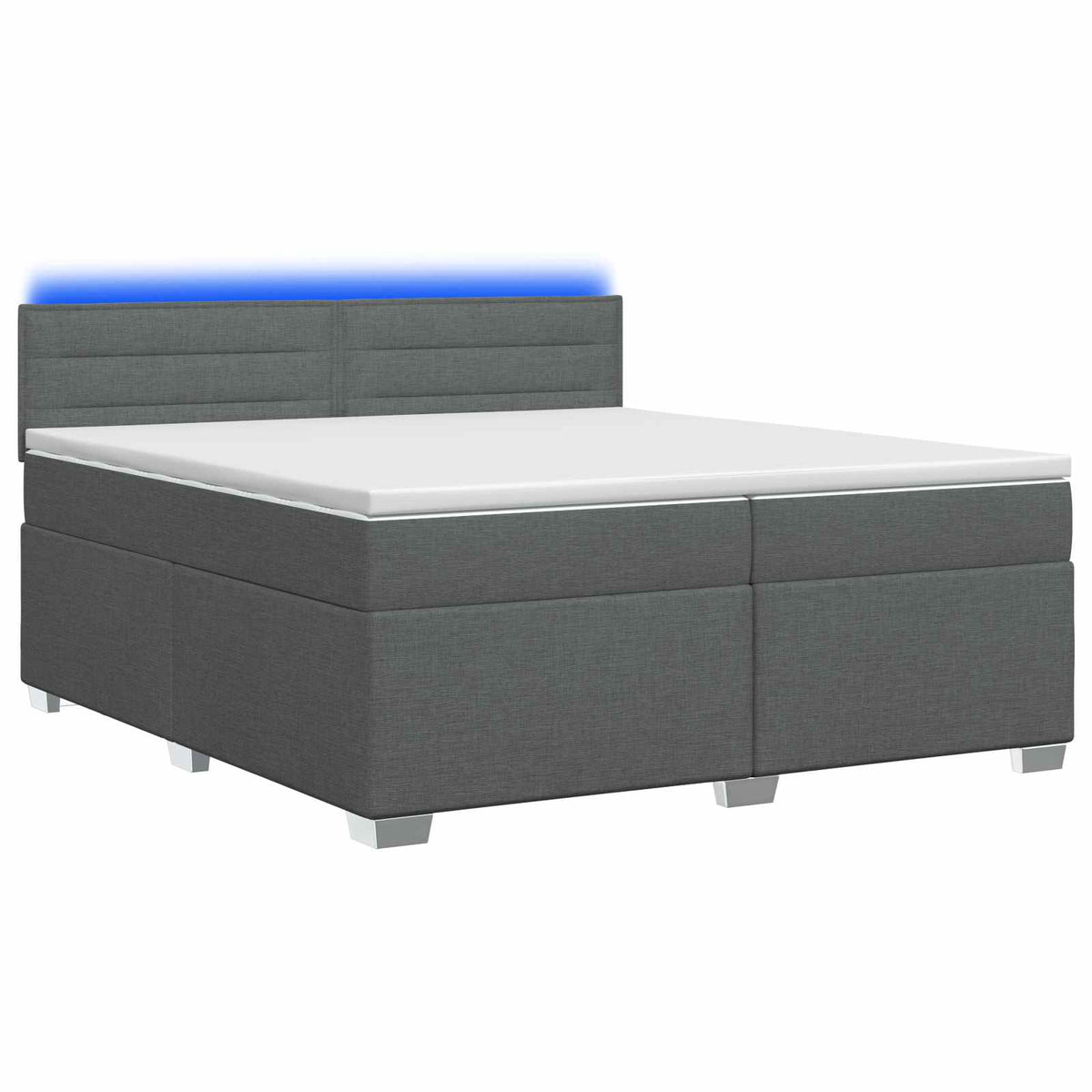Krevet s box springom, madracem i LED-om Tamnosiva 200 x 200 cm