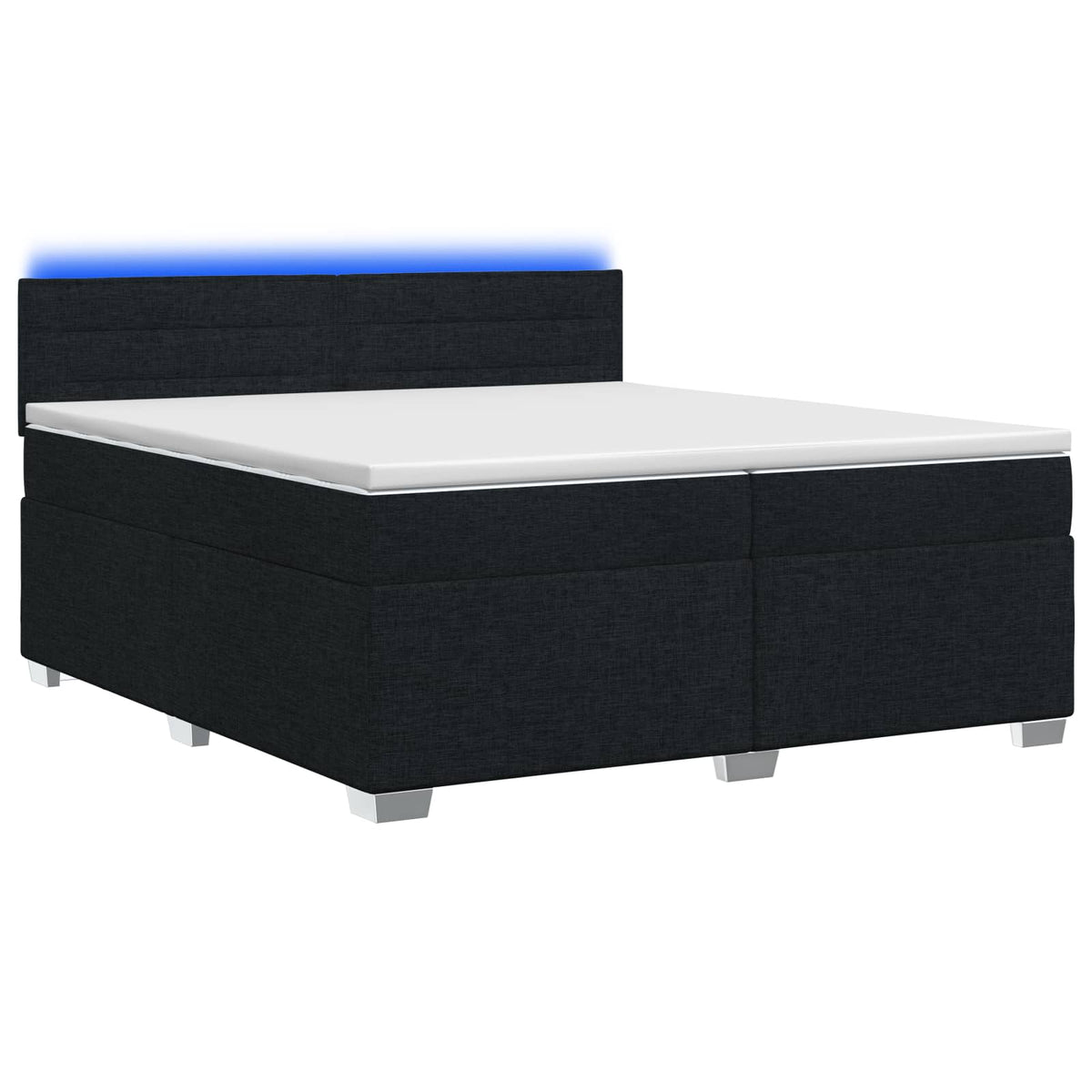 Krevet s box springom, madracem i LED-om Crna 200 x 200 cm