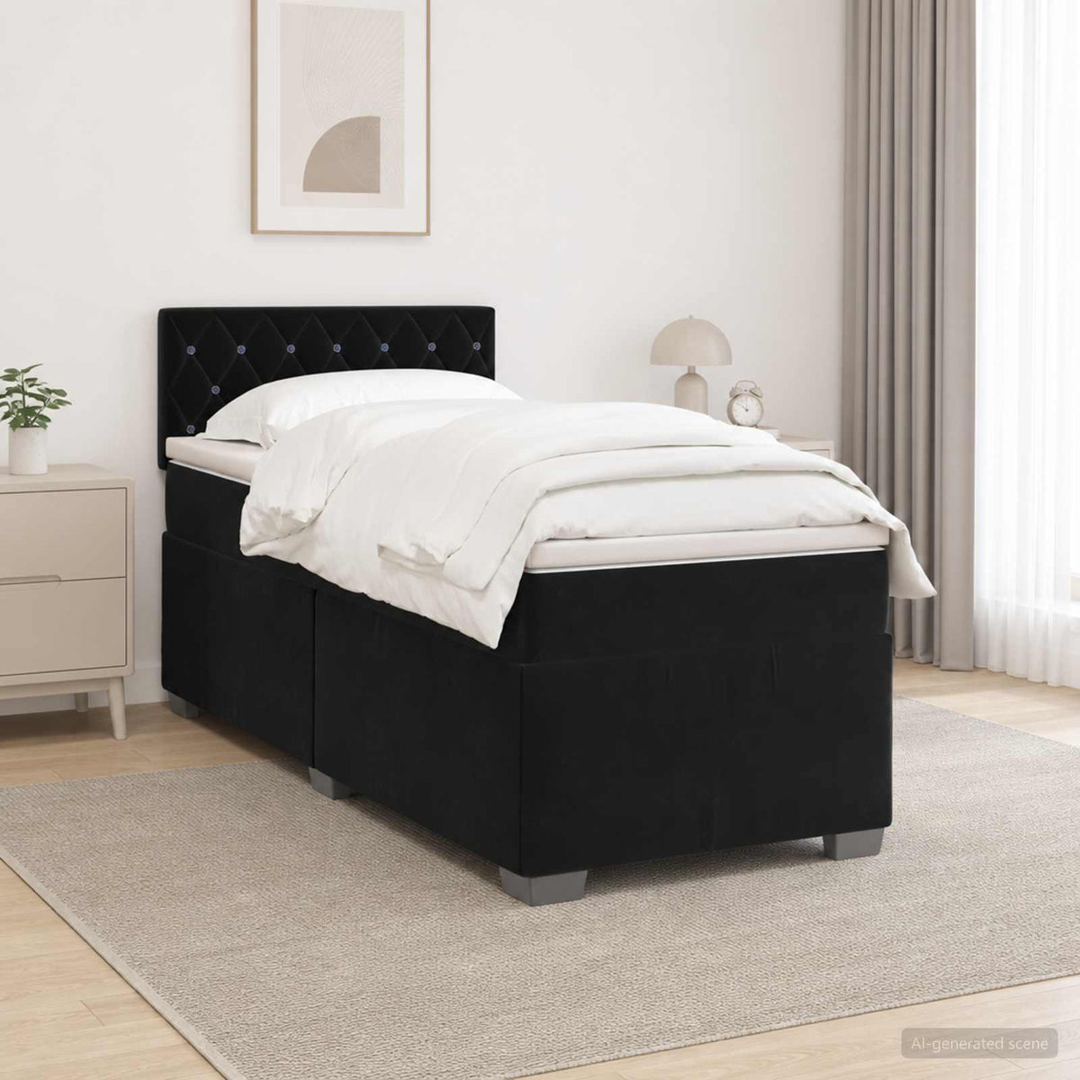 Krevet s box springom, madracem i LED-om Crna 80 x 200 cm