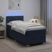 Krevet s box springom, madracem i LED-om Tamnosiva 90 x 200 cm