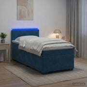 Krevet s box springom, madracem i LED-om Plava 90 x 200 cm