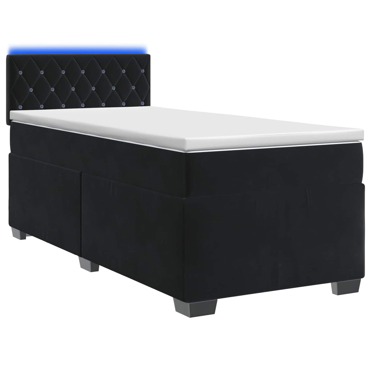 Krevet s box springom, madracem i LED-om Crna 90 x 200 cm