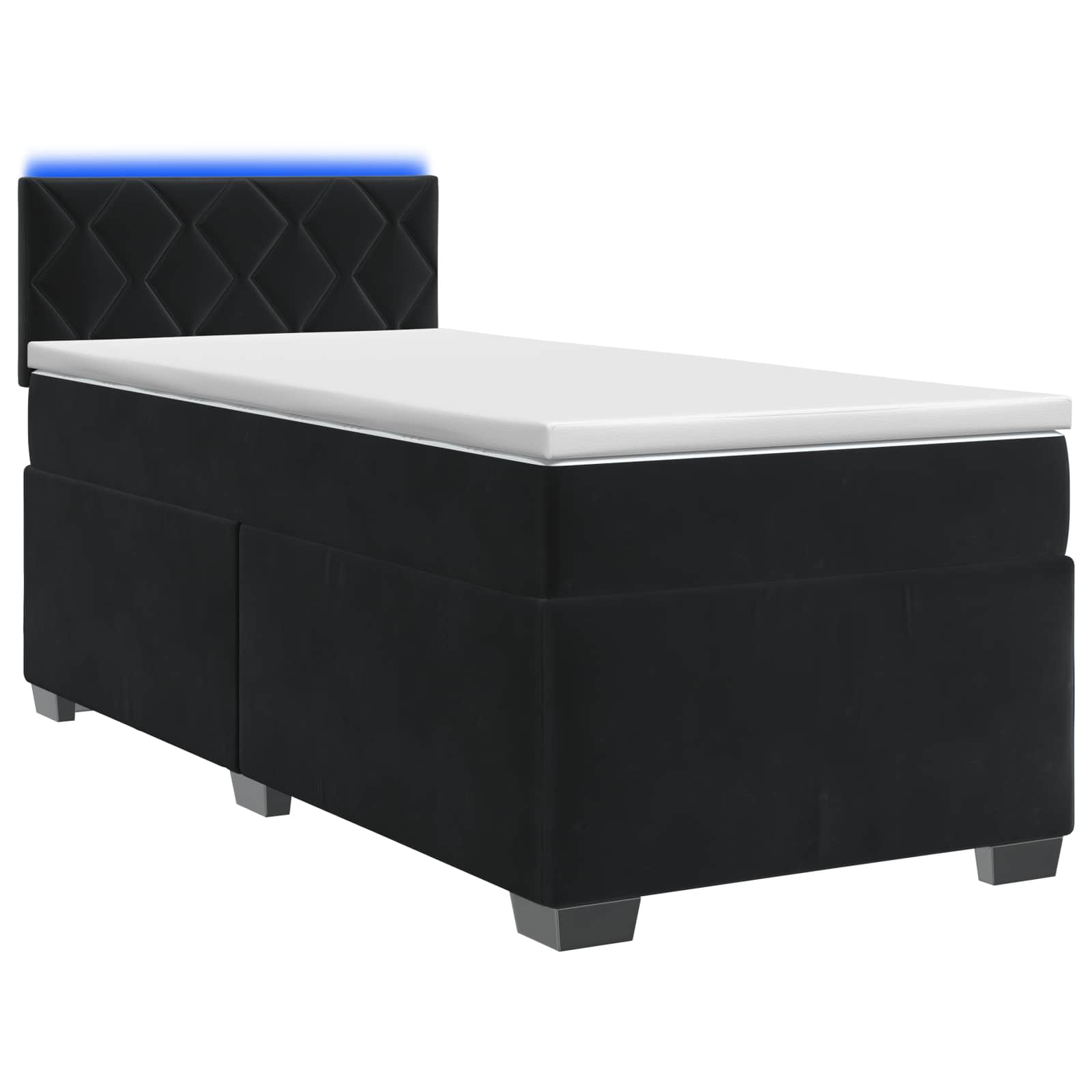 Krevet s box springom, madracem i LED-om Crna 90 x 200 cm