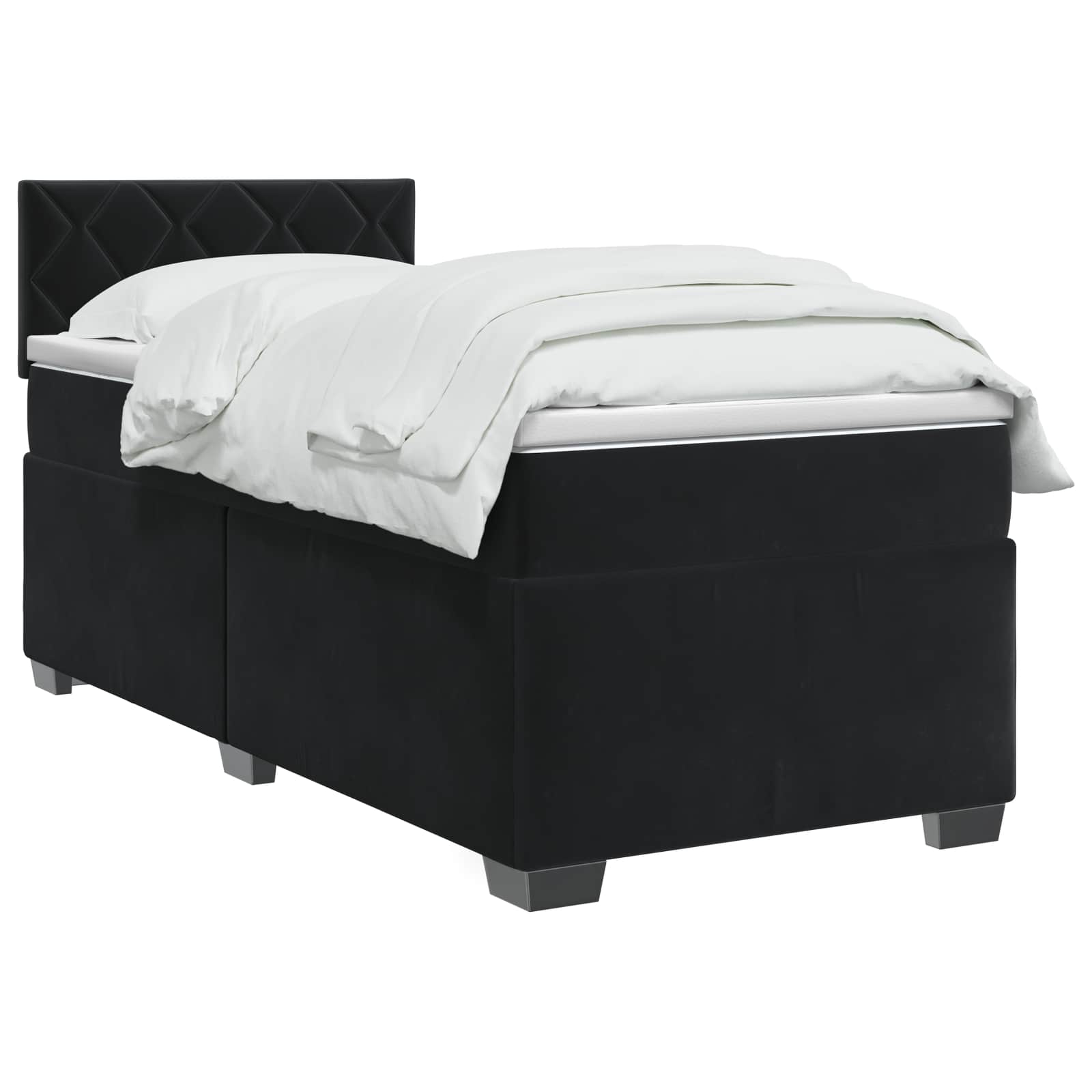 Krevet s box springom, madracem i LED-om Crna 90 x 200 cm