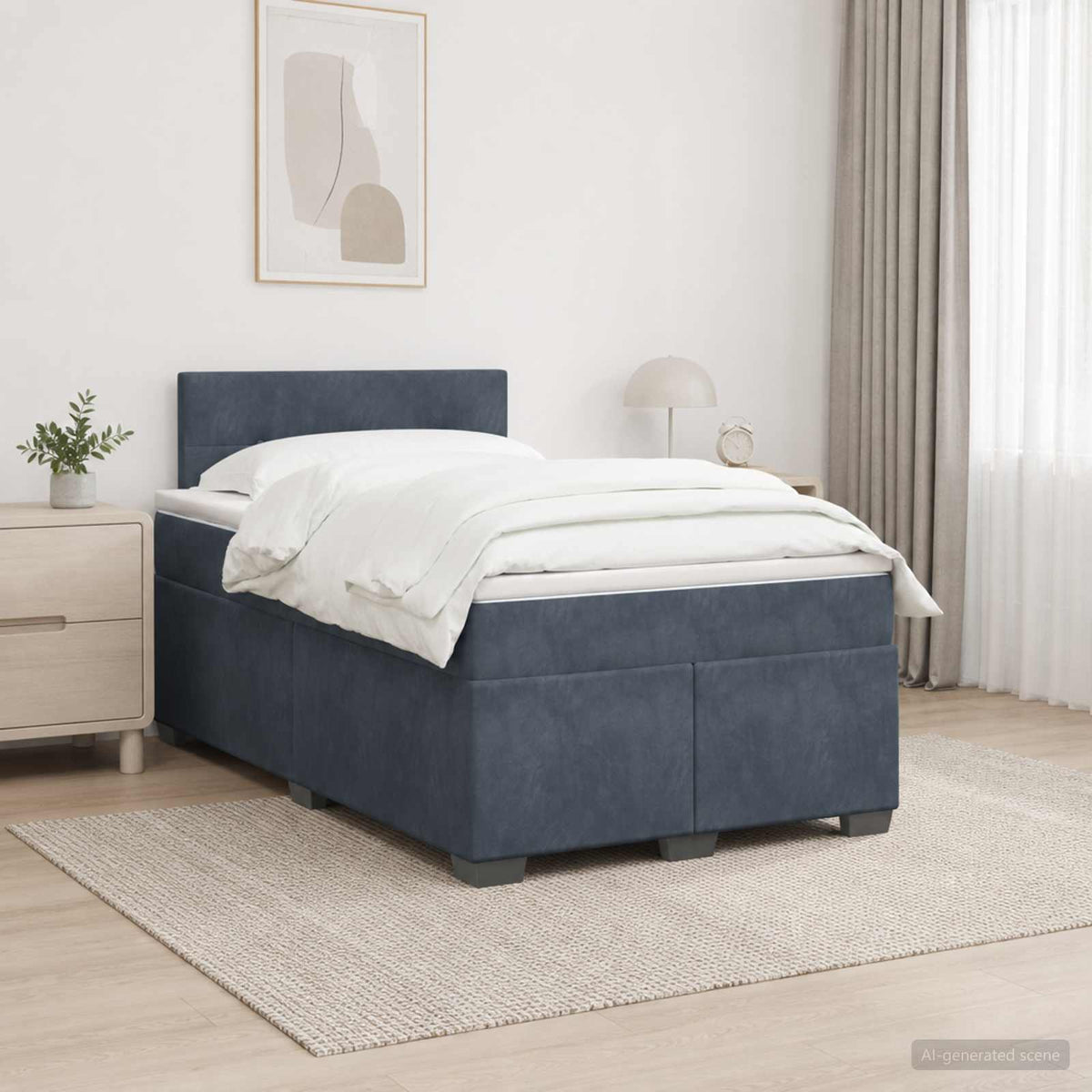 Krevet s box springom, madracem i LED-om Tamnosiva 120 x 190 cm