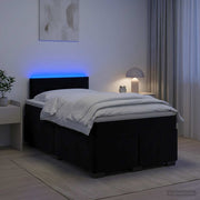 Krevet s box springom, madracem i LED-om Crna 120 x 200 cm