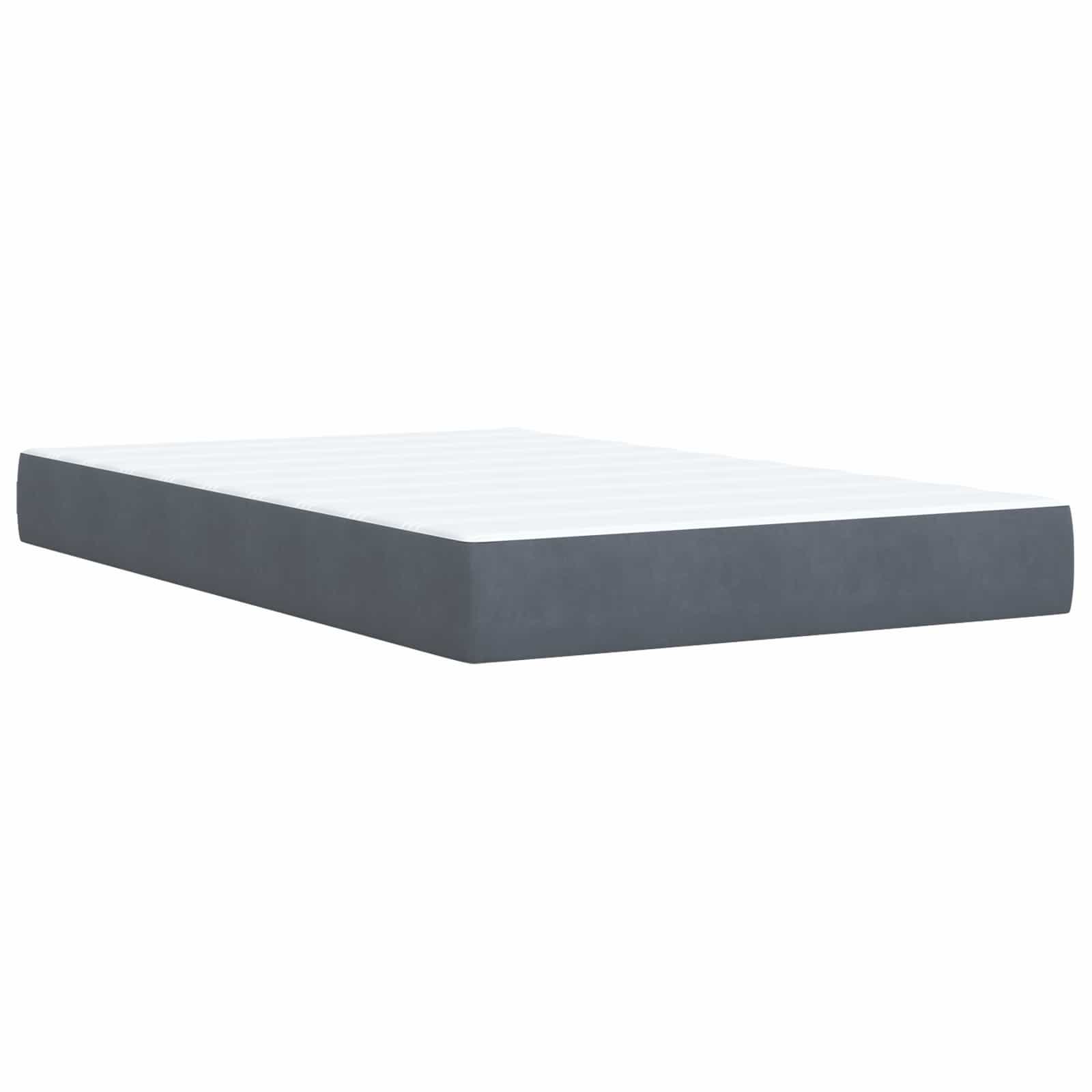 Krevet s box springom, madracem i LED-om Tamnosiva 120 x 200 cm